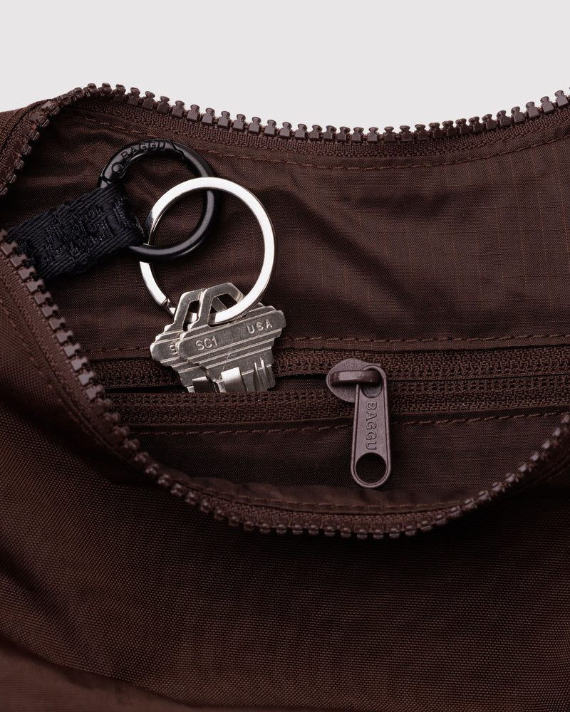 Baggu Small Nylon Crescent Bag - Coffee