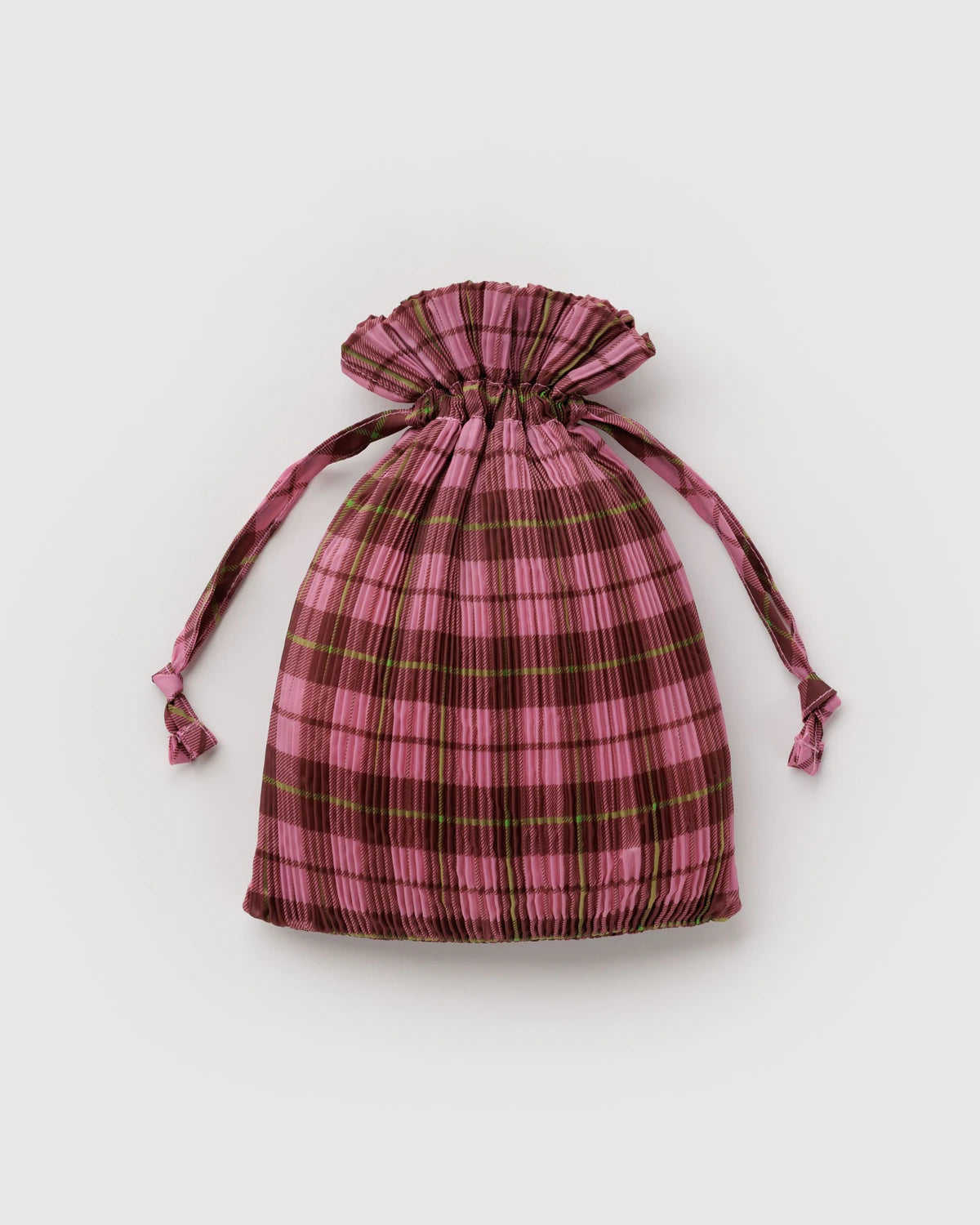 BAGGU Pleated - Azalea Pink Tartan