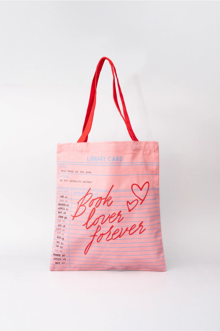 Ban.do Library Card Pink Canvas Tote