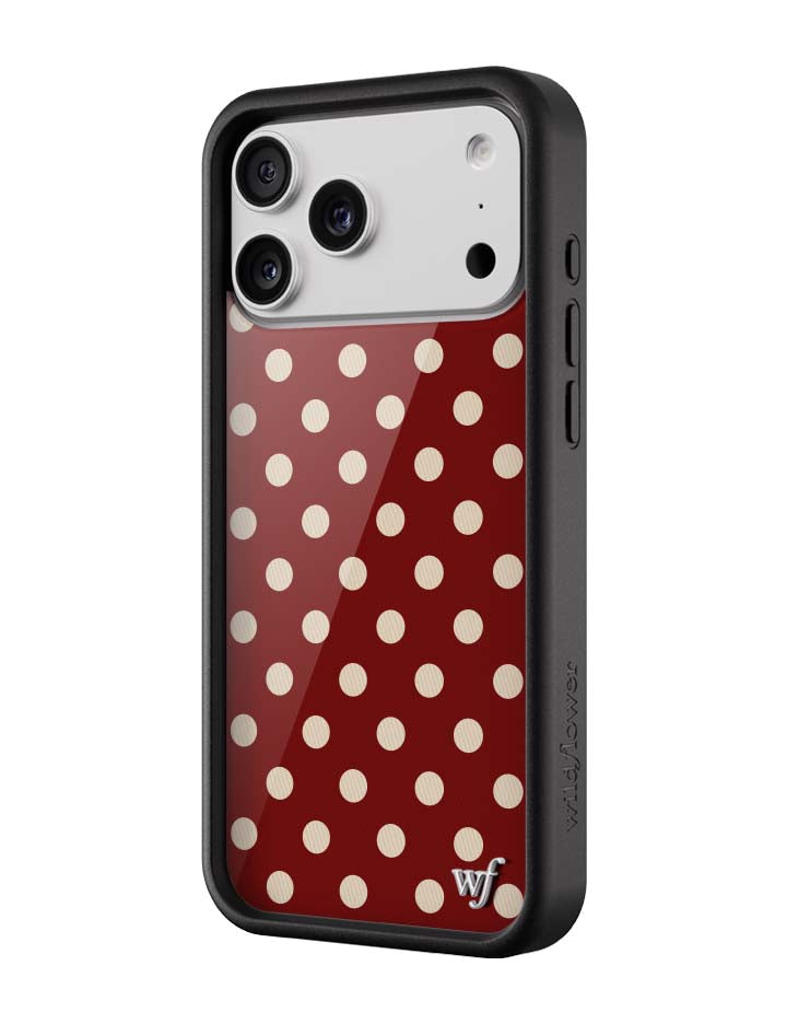 Polka Dot | Burgundy and Cream iPhone Case