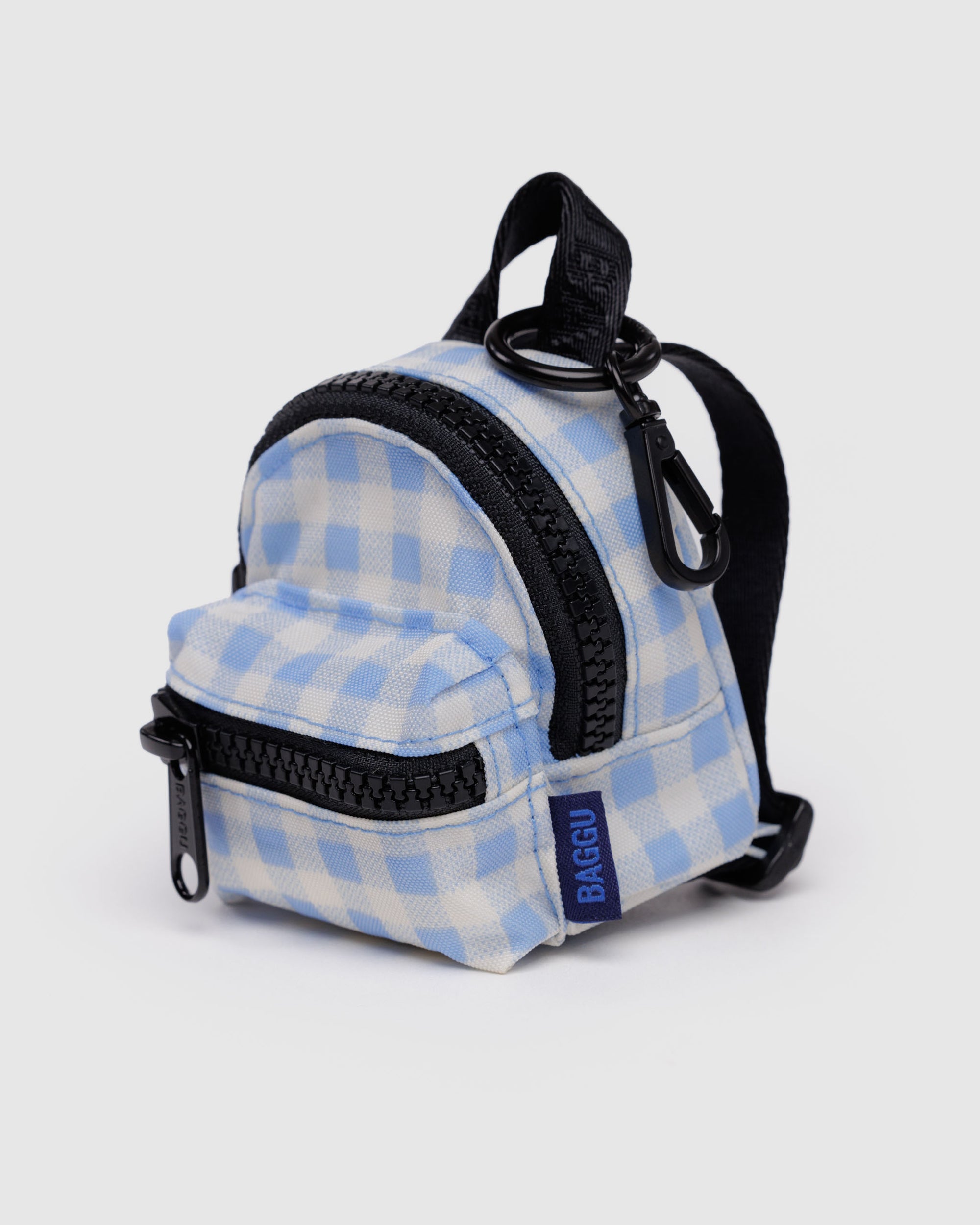Baggu Backpack Charm - Light Blue Gingham