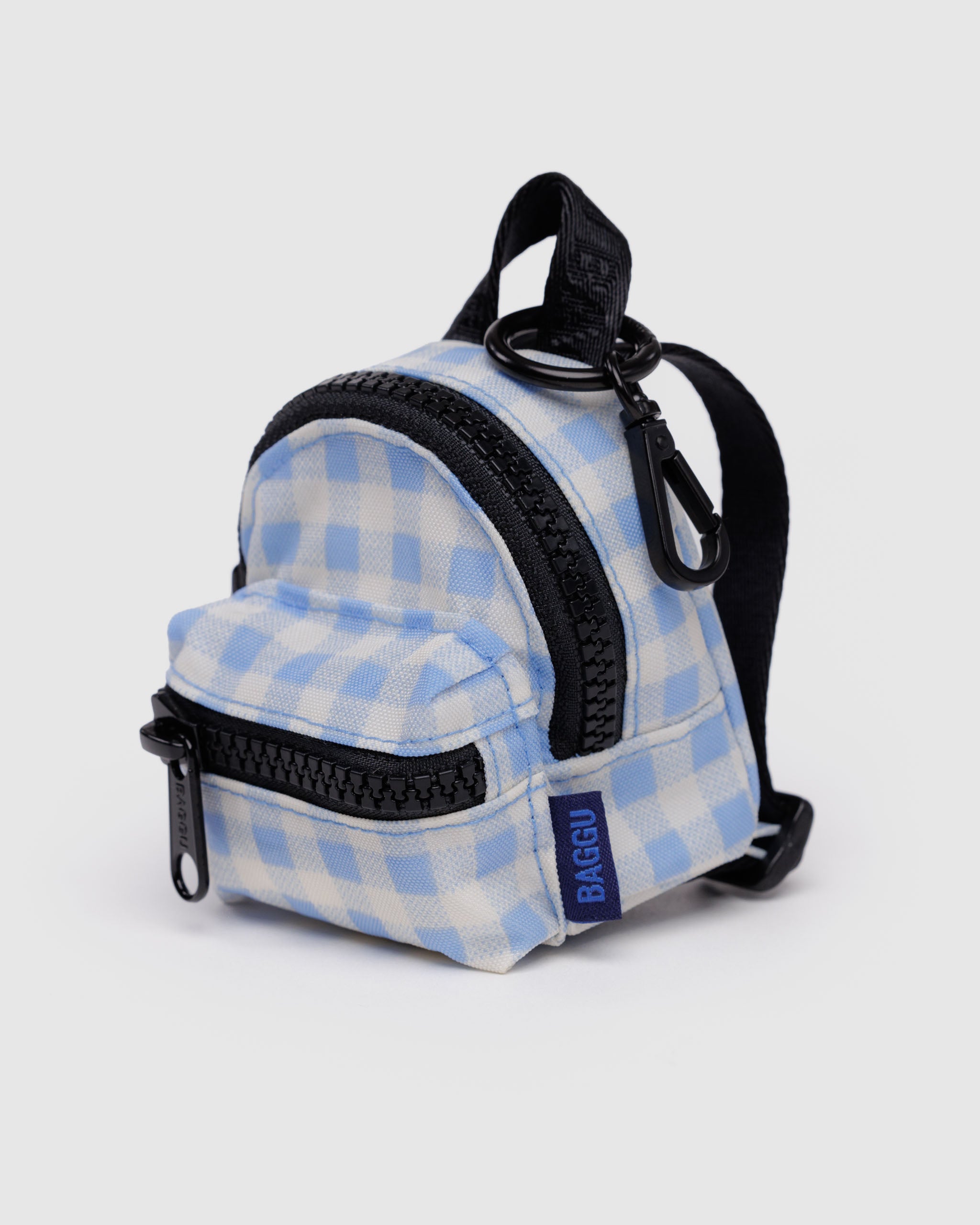 Baggu Backpack Charm - Light Blue Gingham