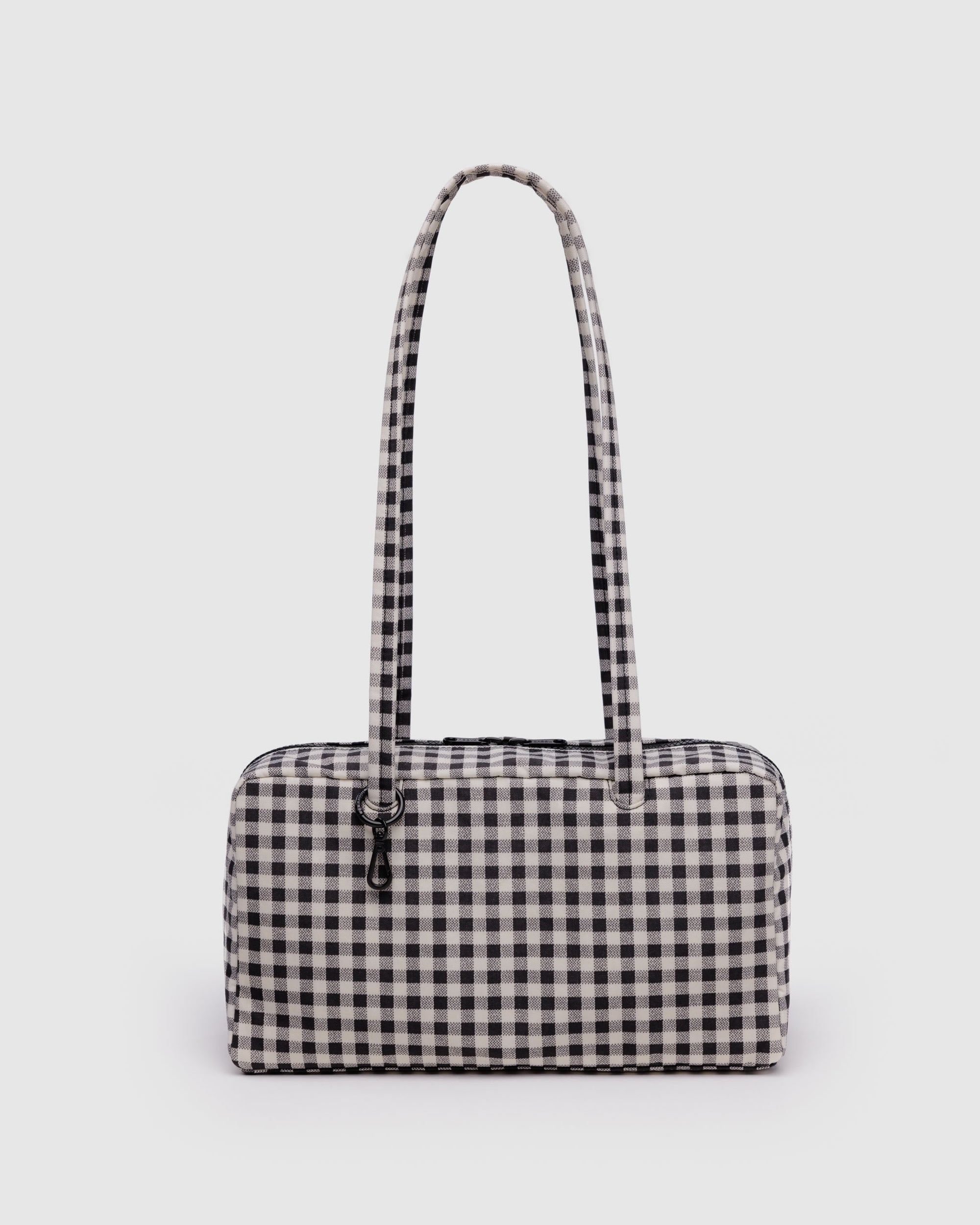 BAGGU Nylon Bowler Bag - Black & White Gingham