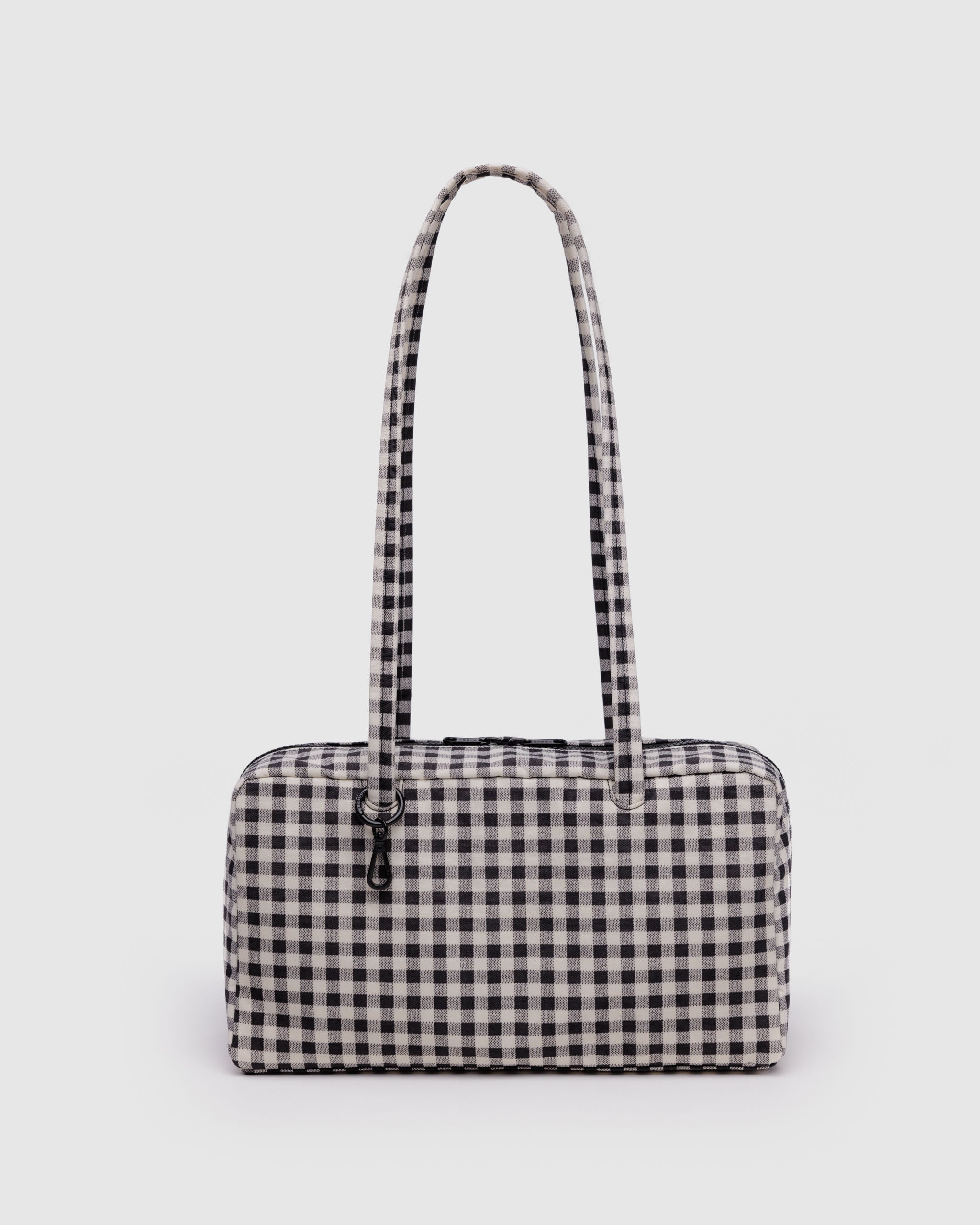 BAGGU Nylon Bowler Bag - Black & White Gingham