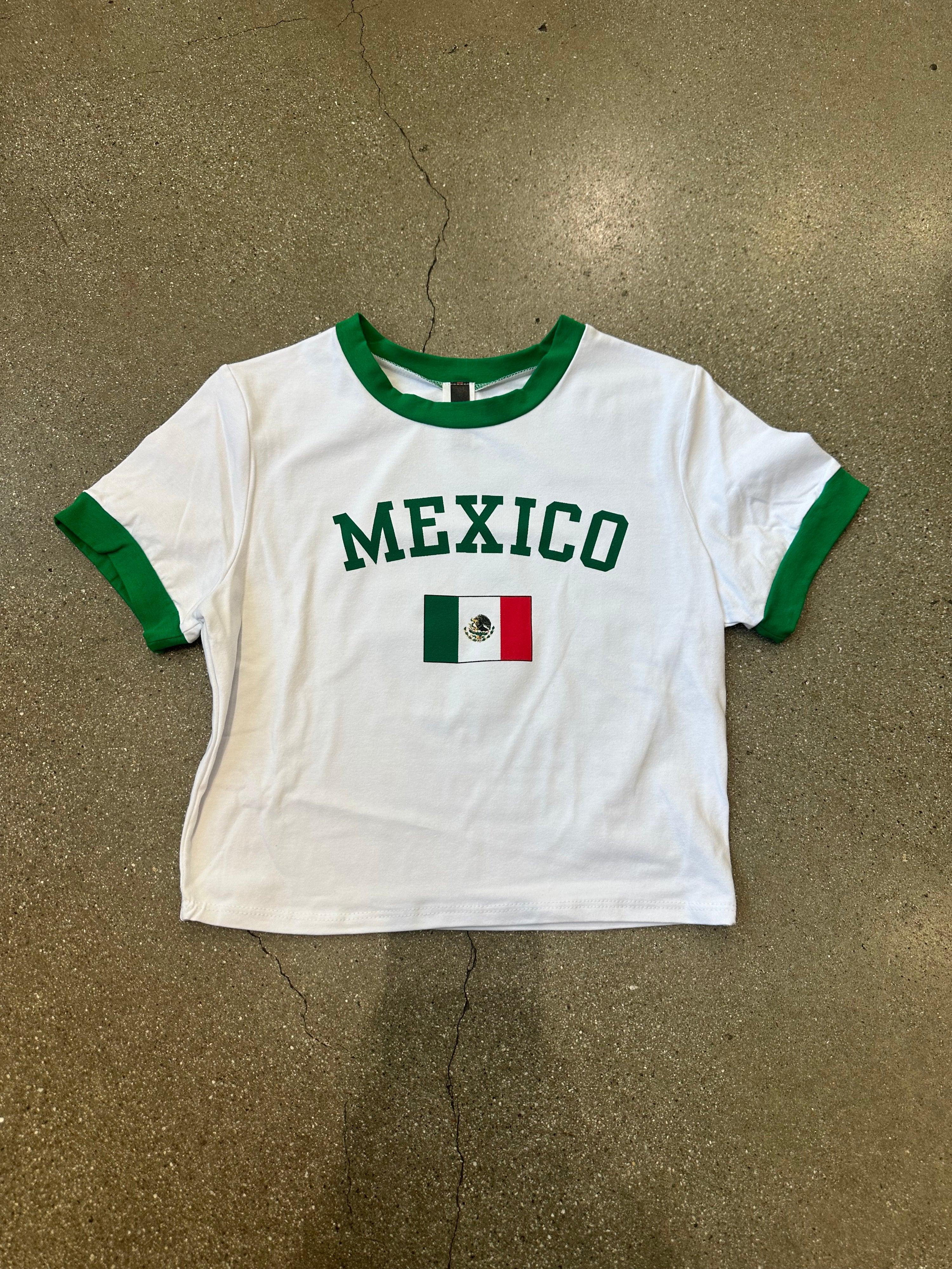 Mexico Baby Tee Green White