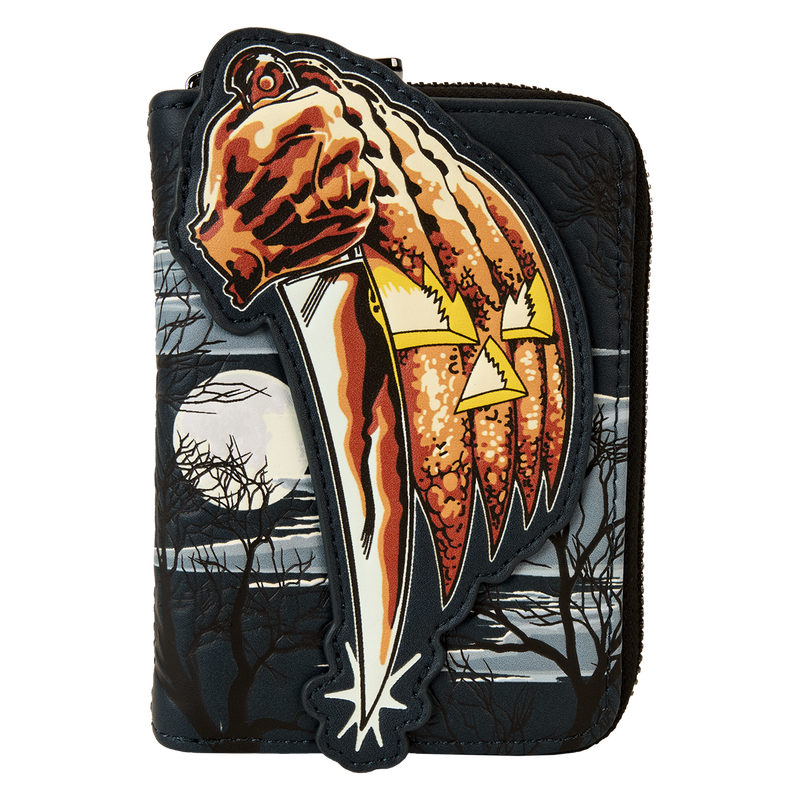 Halloween Michael Myers Jack O' Lantern Glow Zip Wallet