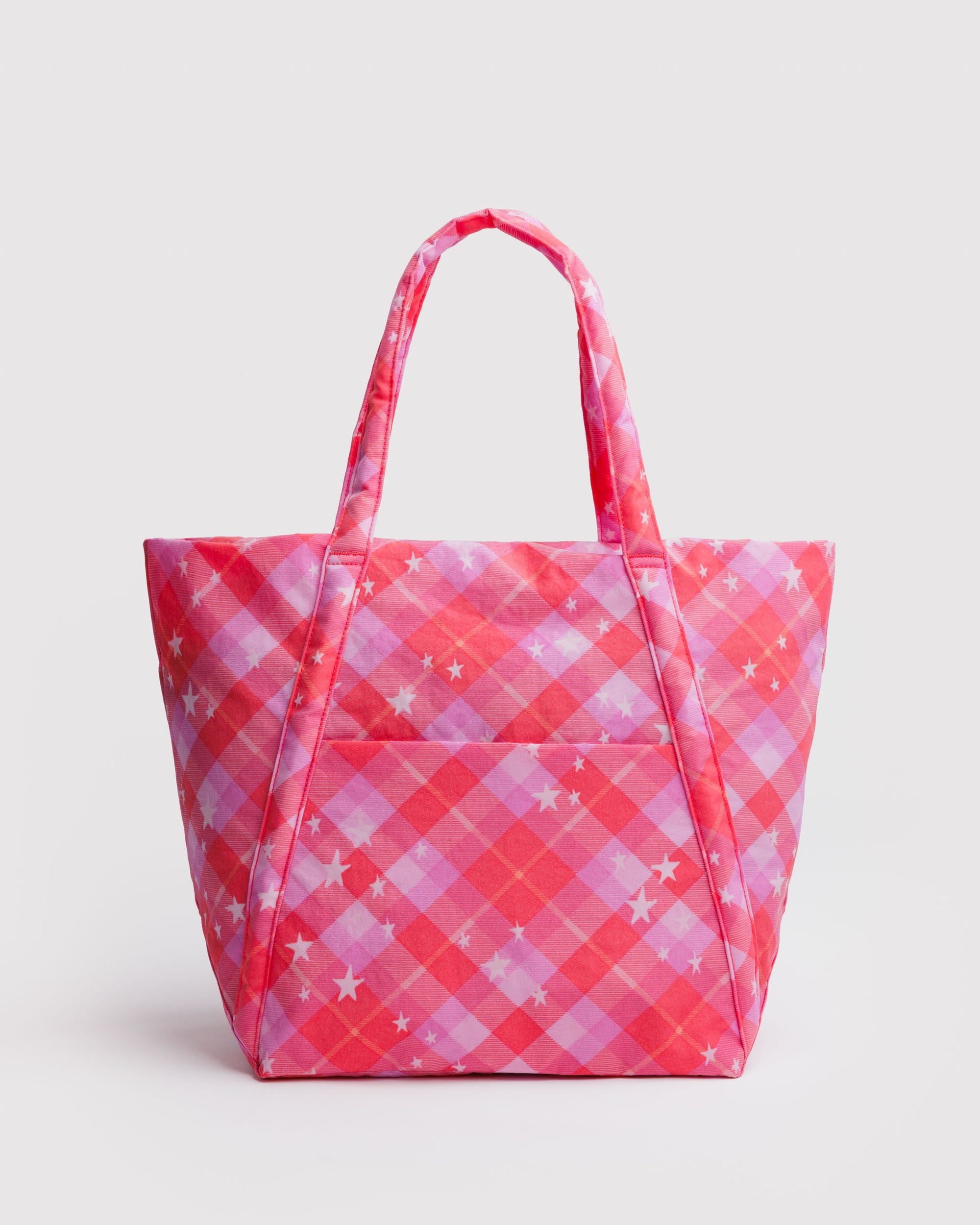 BAGGU Cloud Bag - Pink Star Plaid