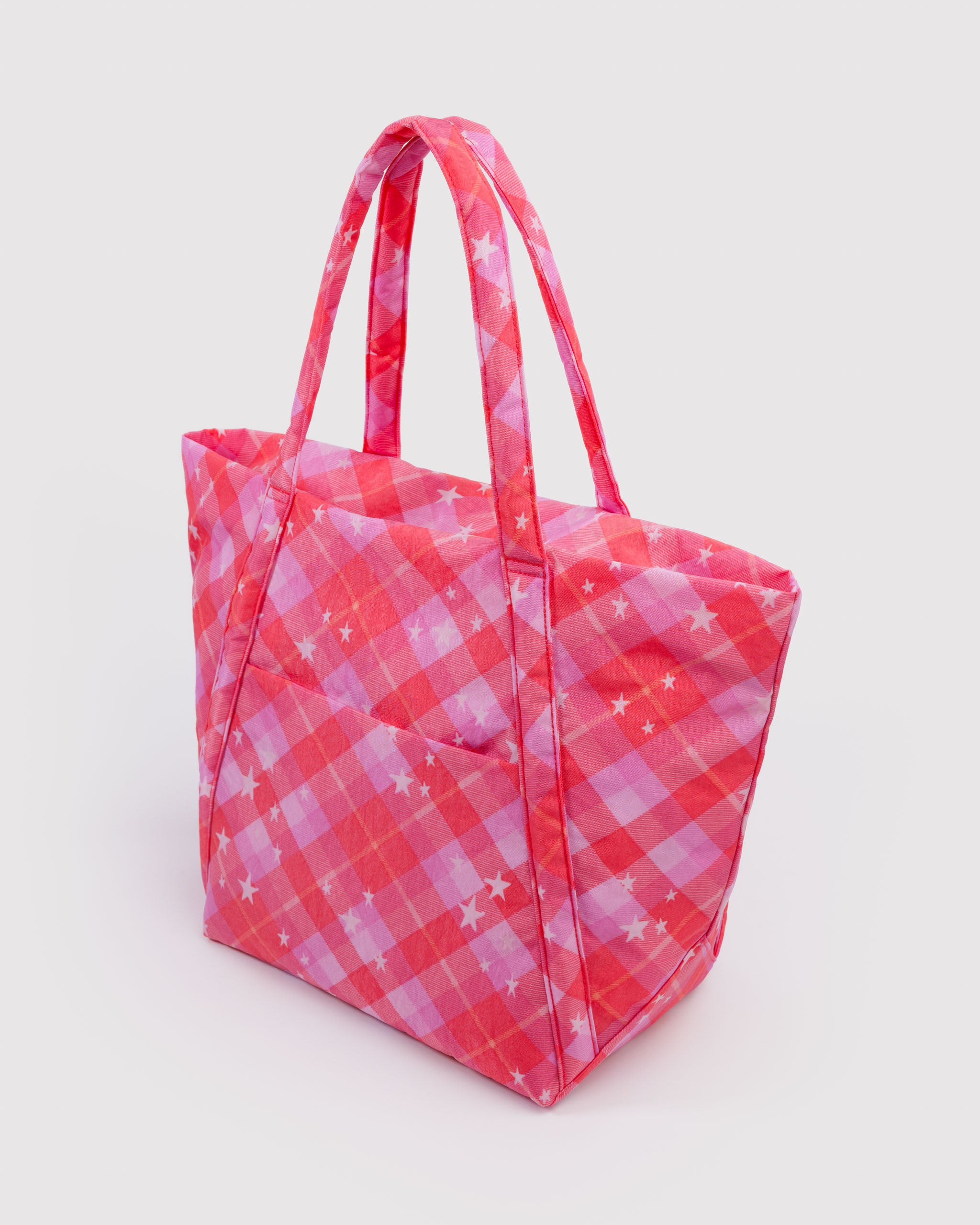 BAGGU Cloud Bag - Pink Star Plaid