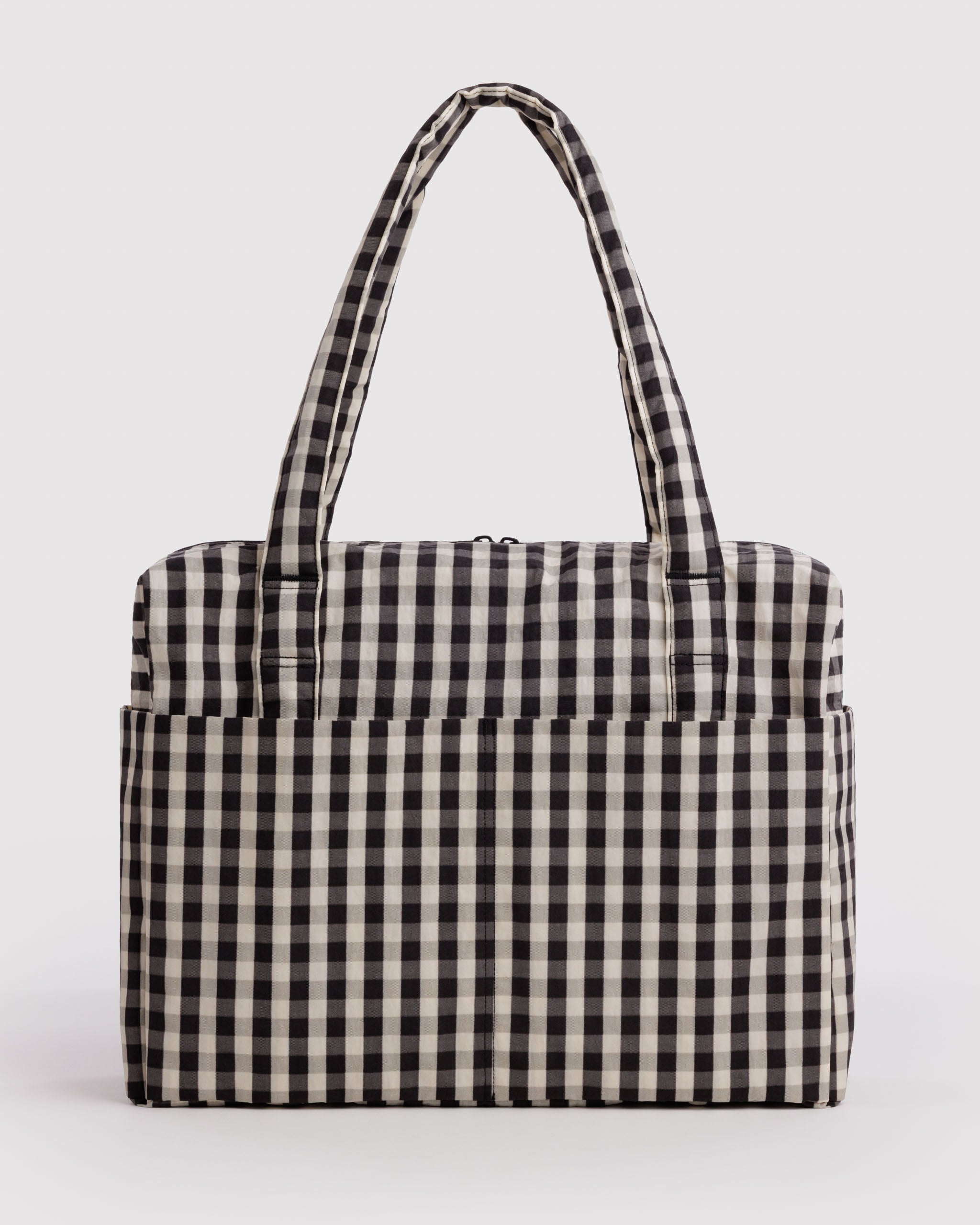 BAGGU Cloud Carry-On - Black and Cream Gingham