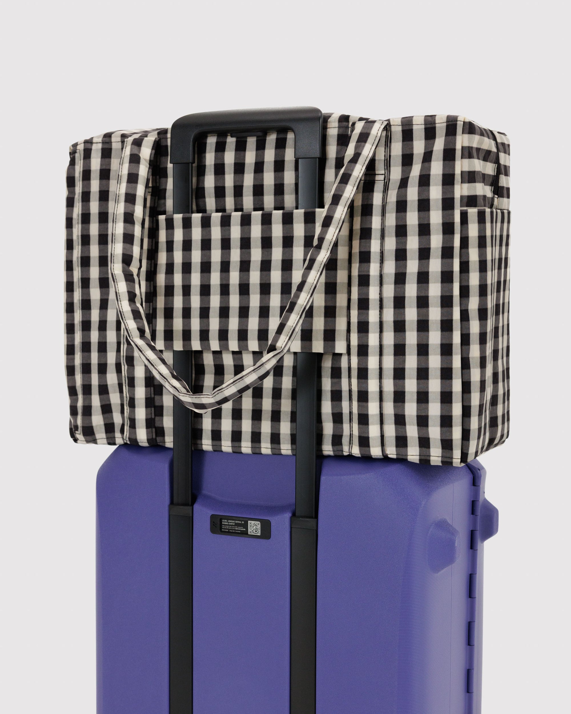 BAGGU Cloud Carry-On - Black and Cream Gingham