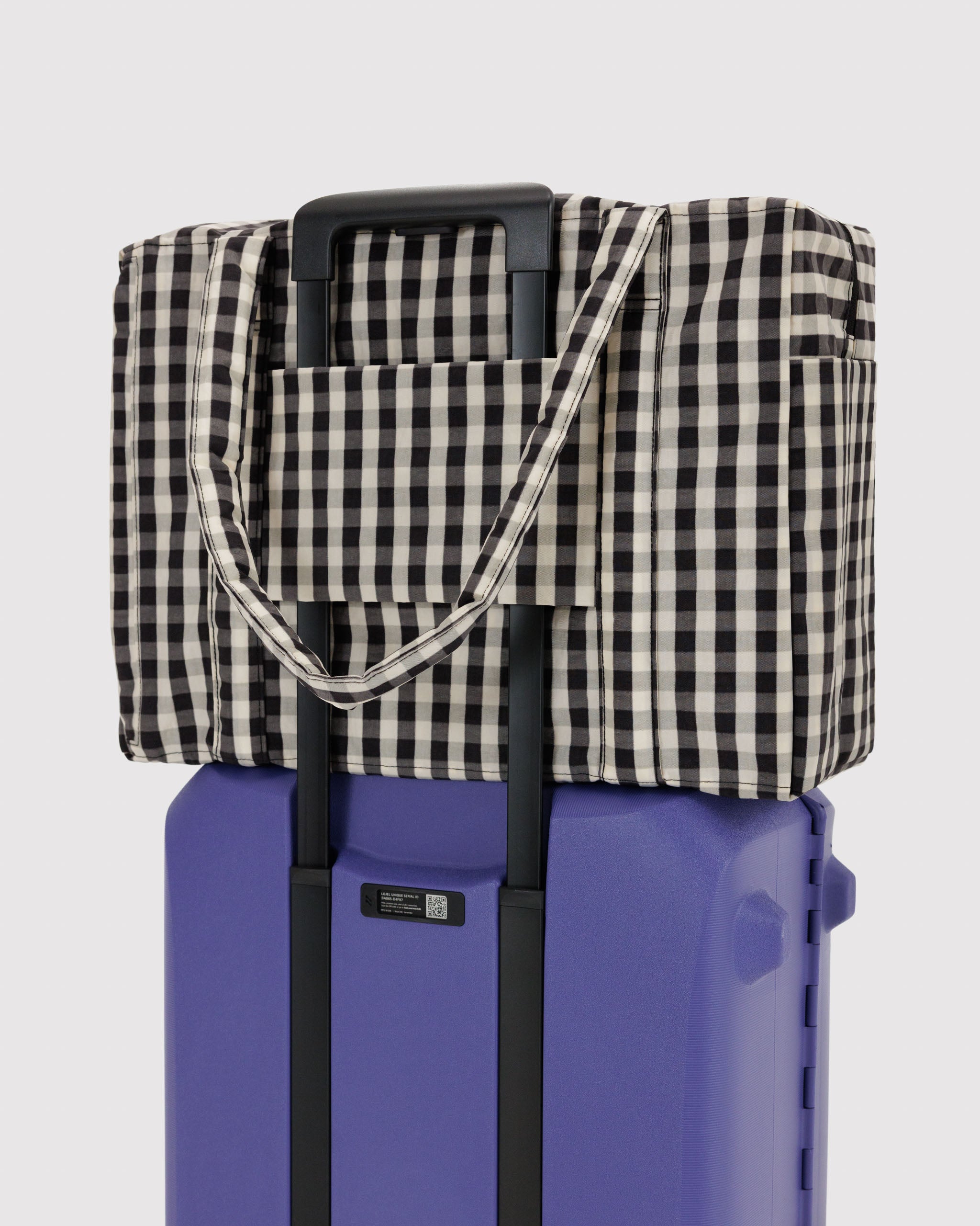 BAGGU Cloud Carry-On - Black and Cream Gingham