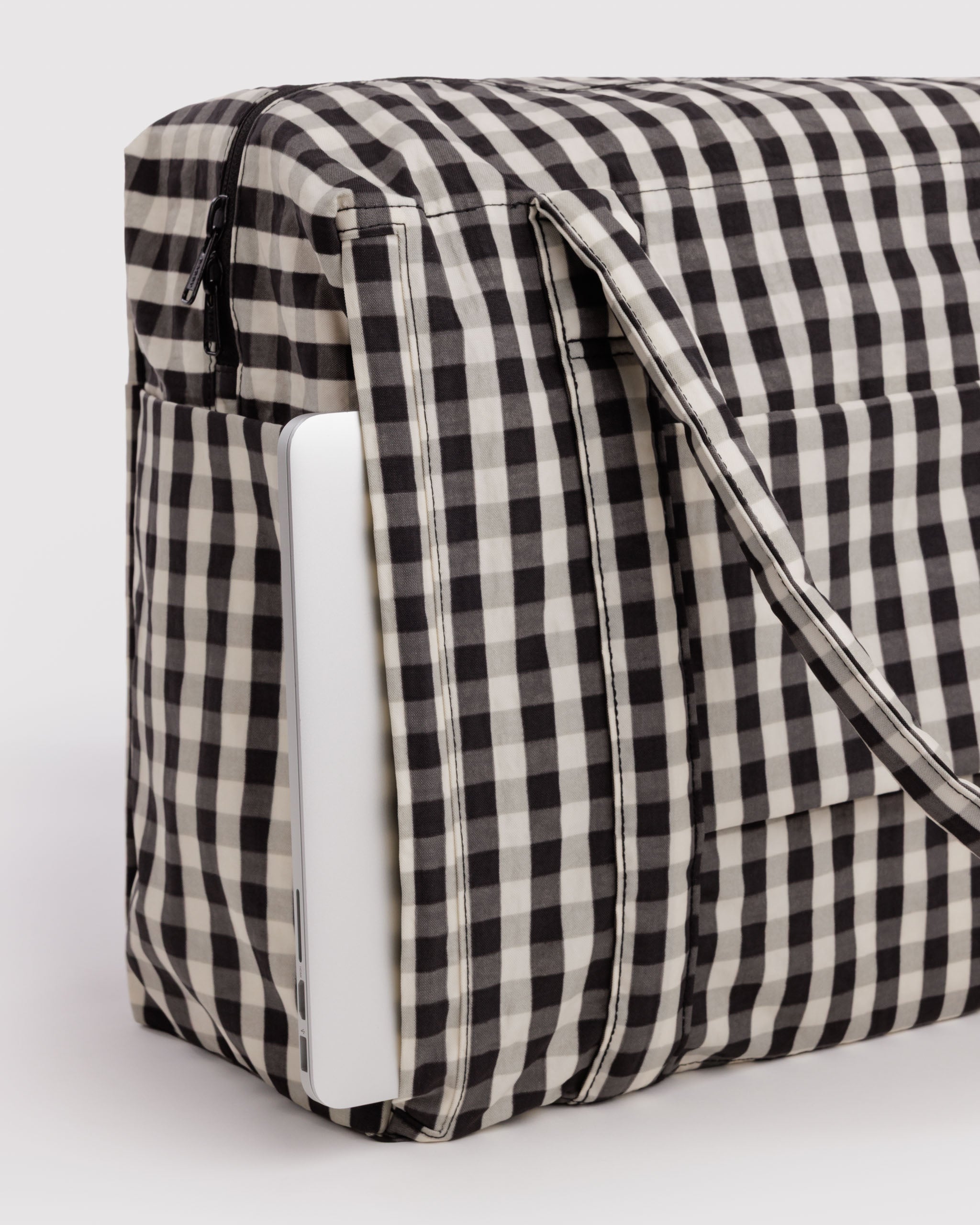 BAGGU Cloud Carry-On - Black and Cream Gingham