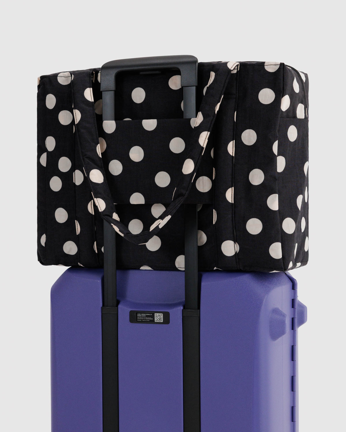 BAGGU Cloud Carry-On - Black and Cream Polka Dot