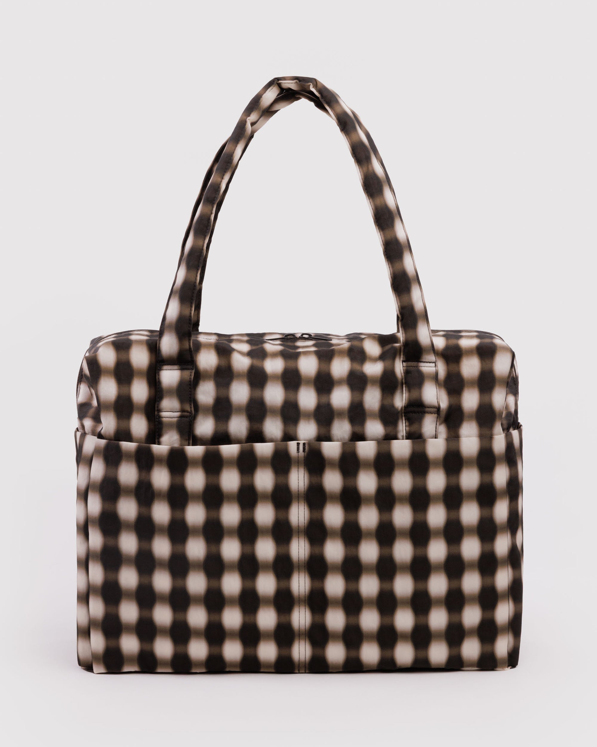 BAGGU Cloud Carry-On - Blurred Gingham Brown
