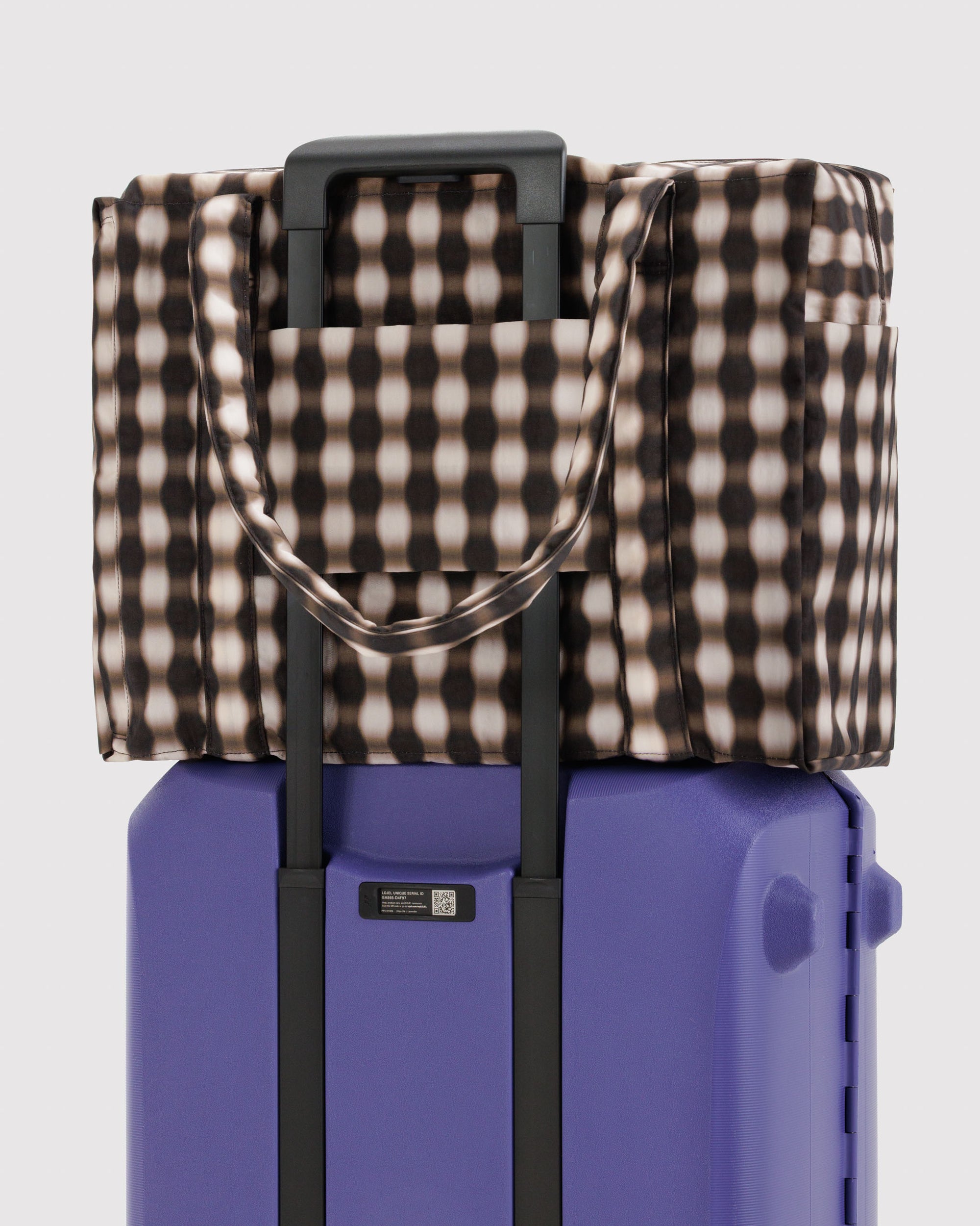 BAGGU Cloud Carry-On - Blurred Gingham Brown