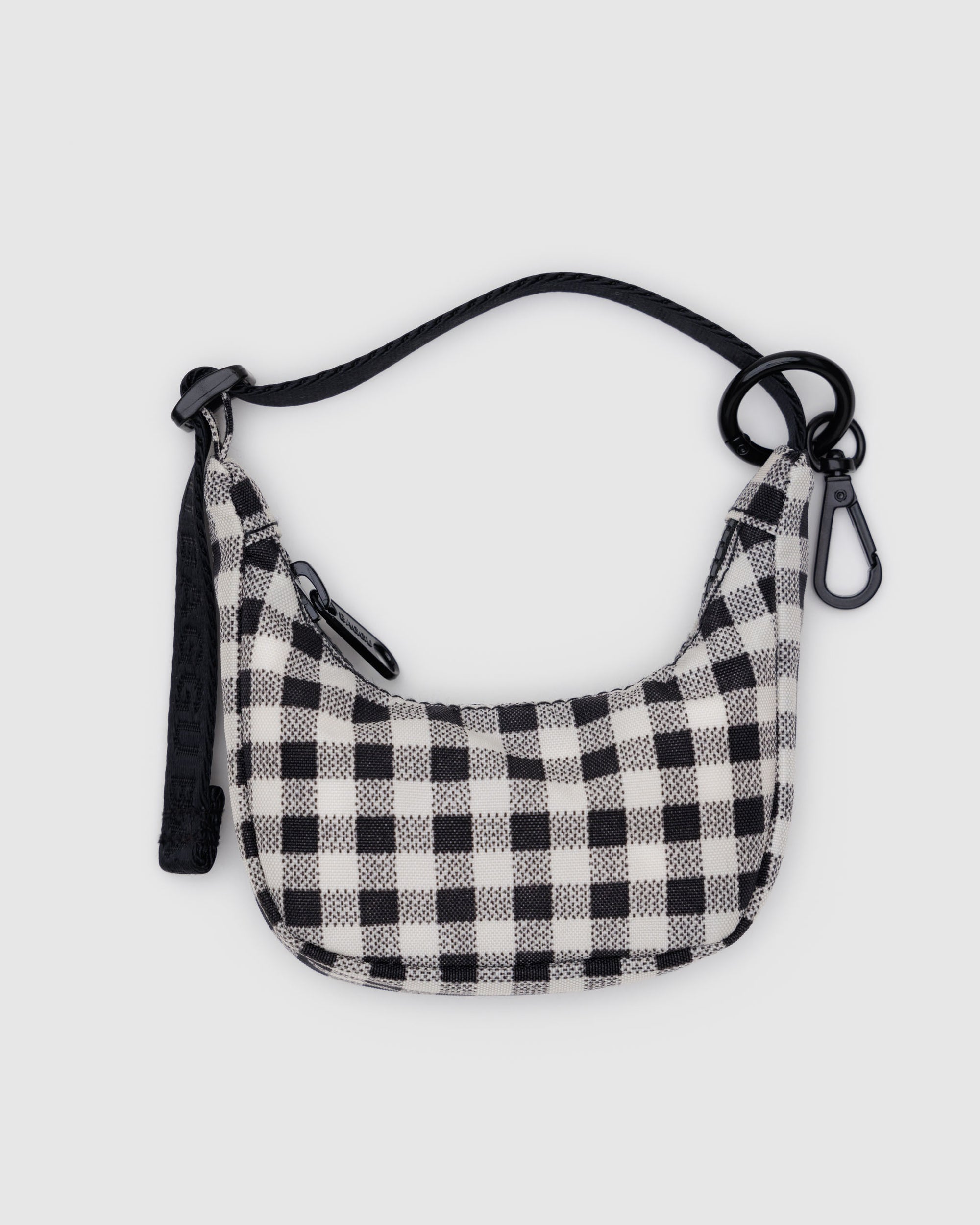 BAGGU Crescent Bag Charm - Black & White Gingham