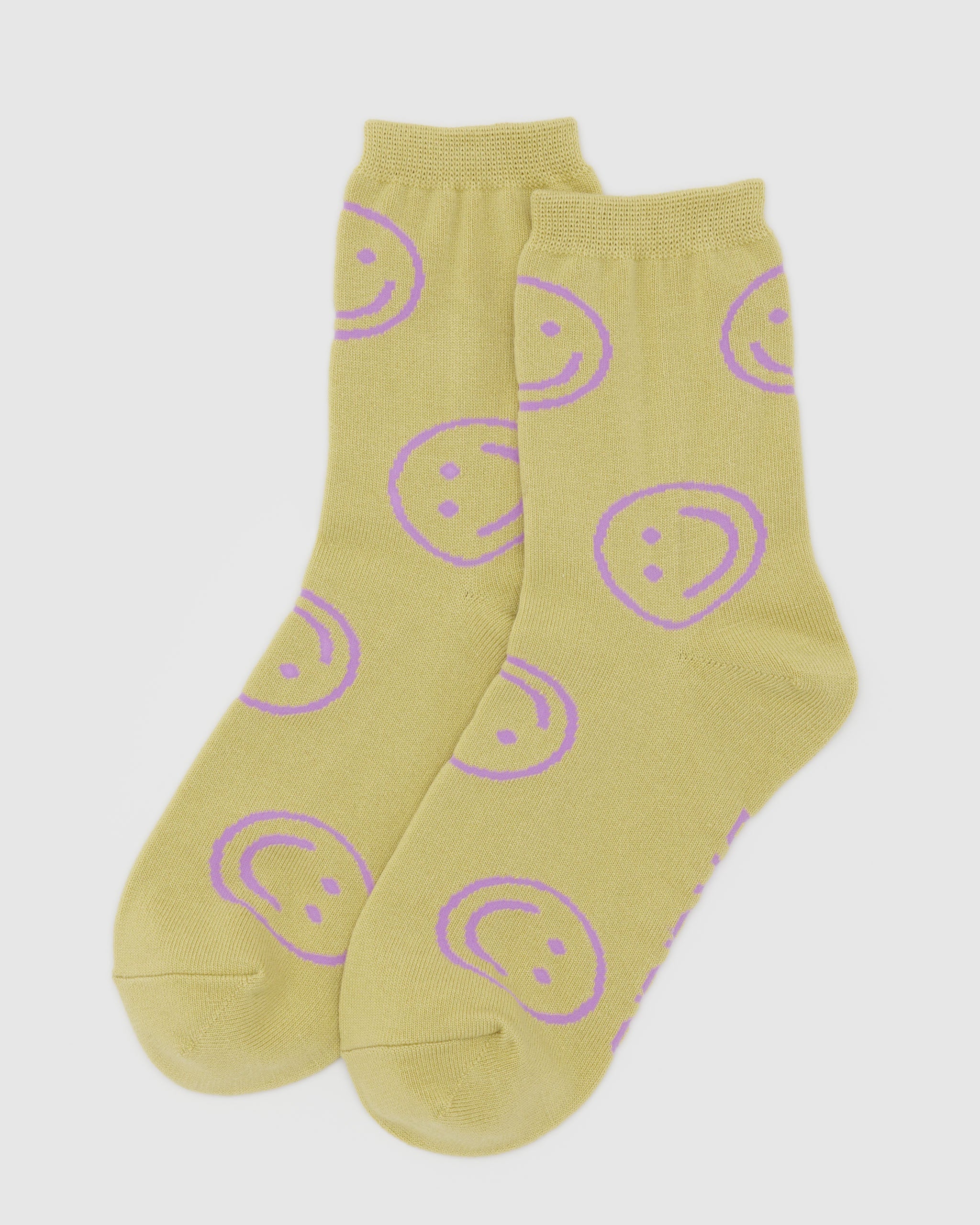 BAGGU Crew Sock - Straw Happy