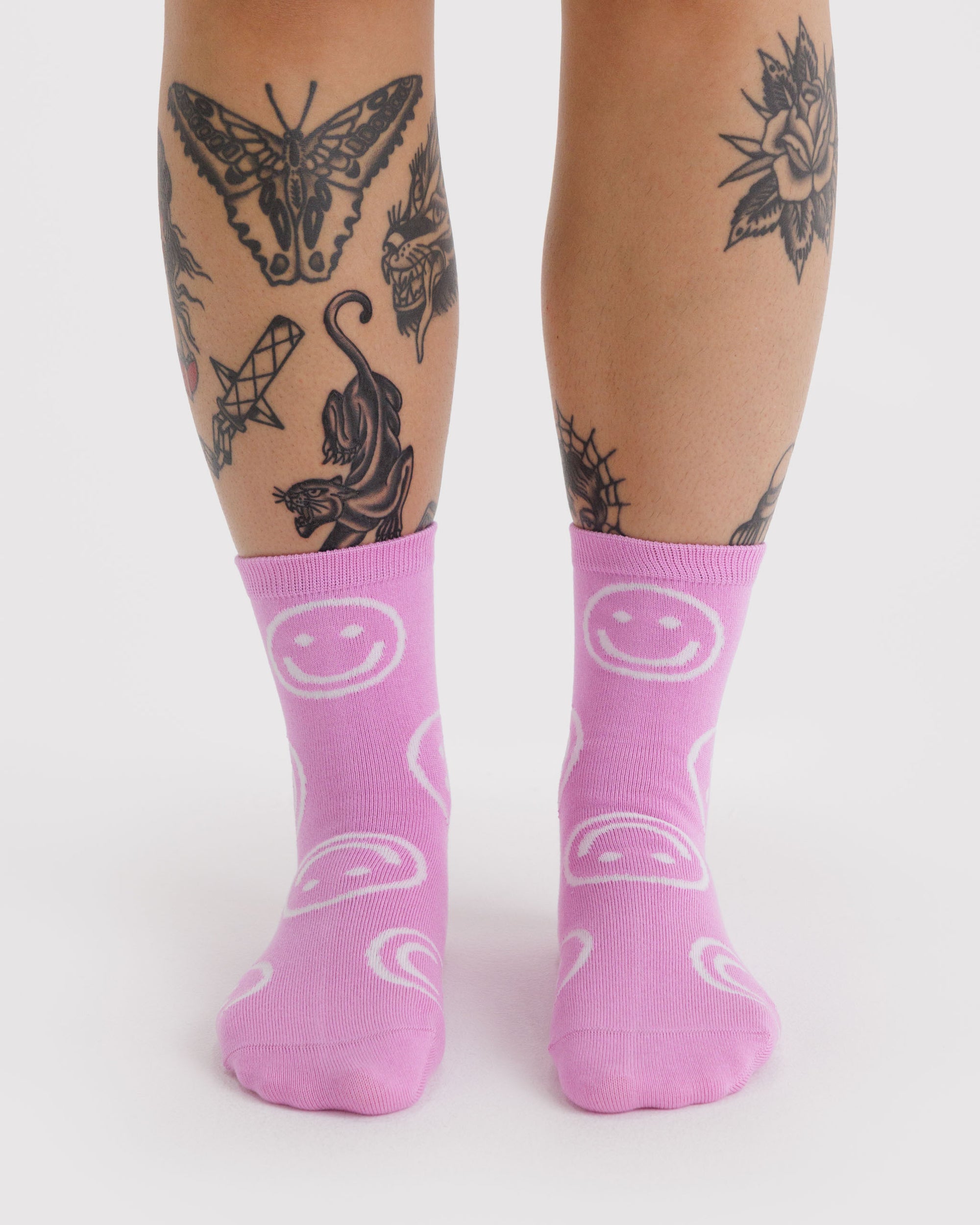 BAGGU Crew Sock - Pink Happy