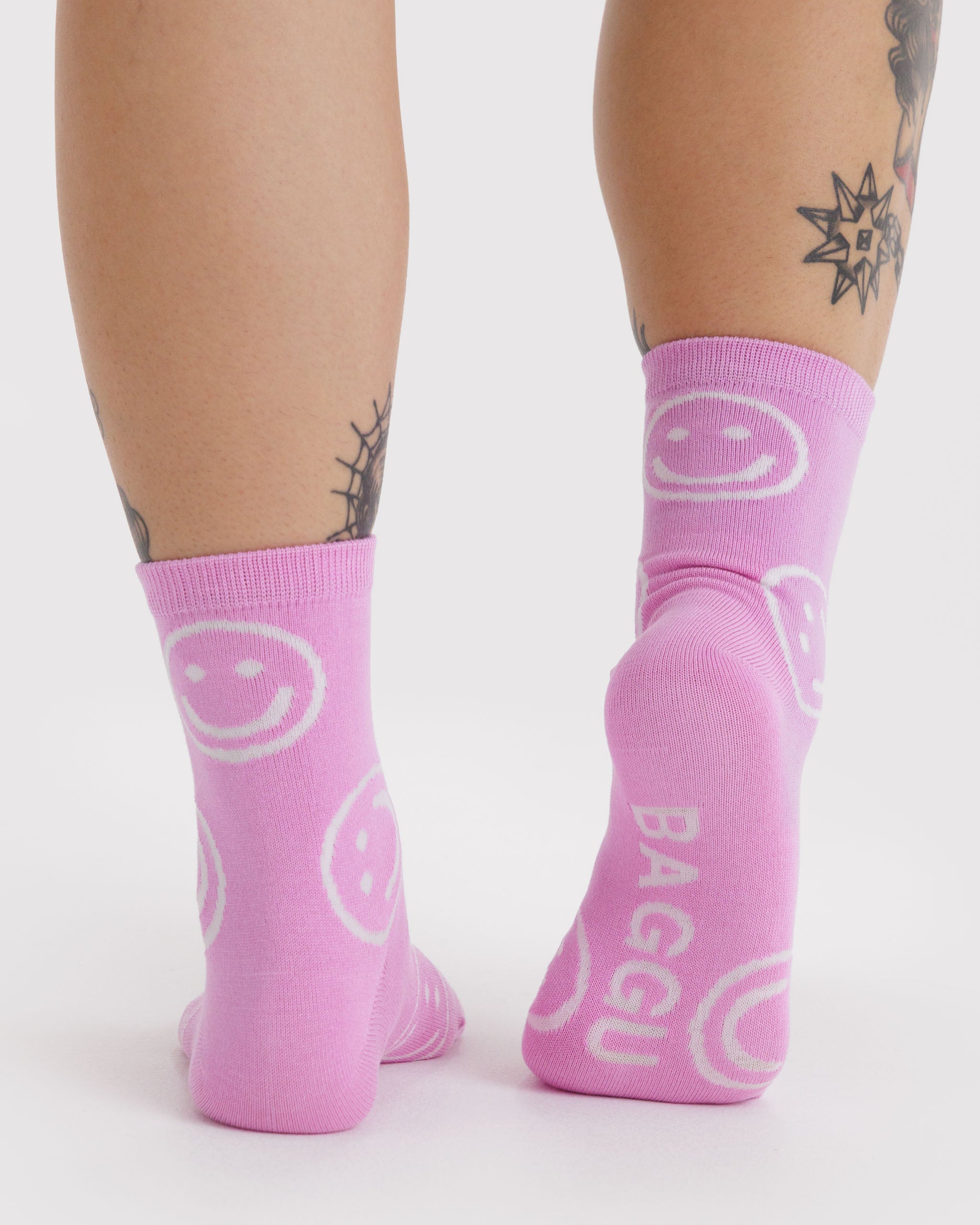 BAGGU Crew Sock - Pink Happy