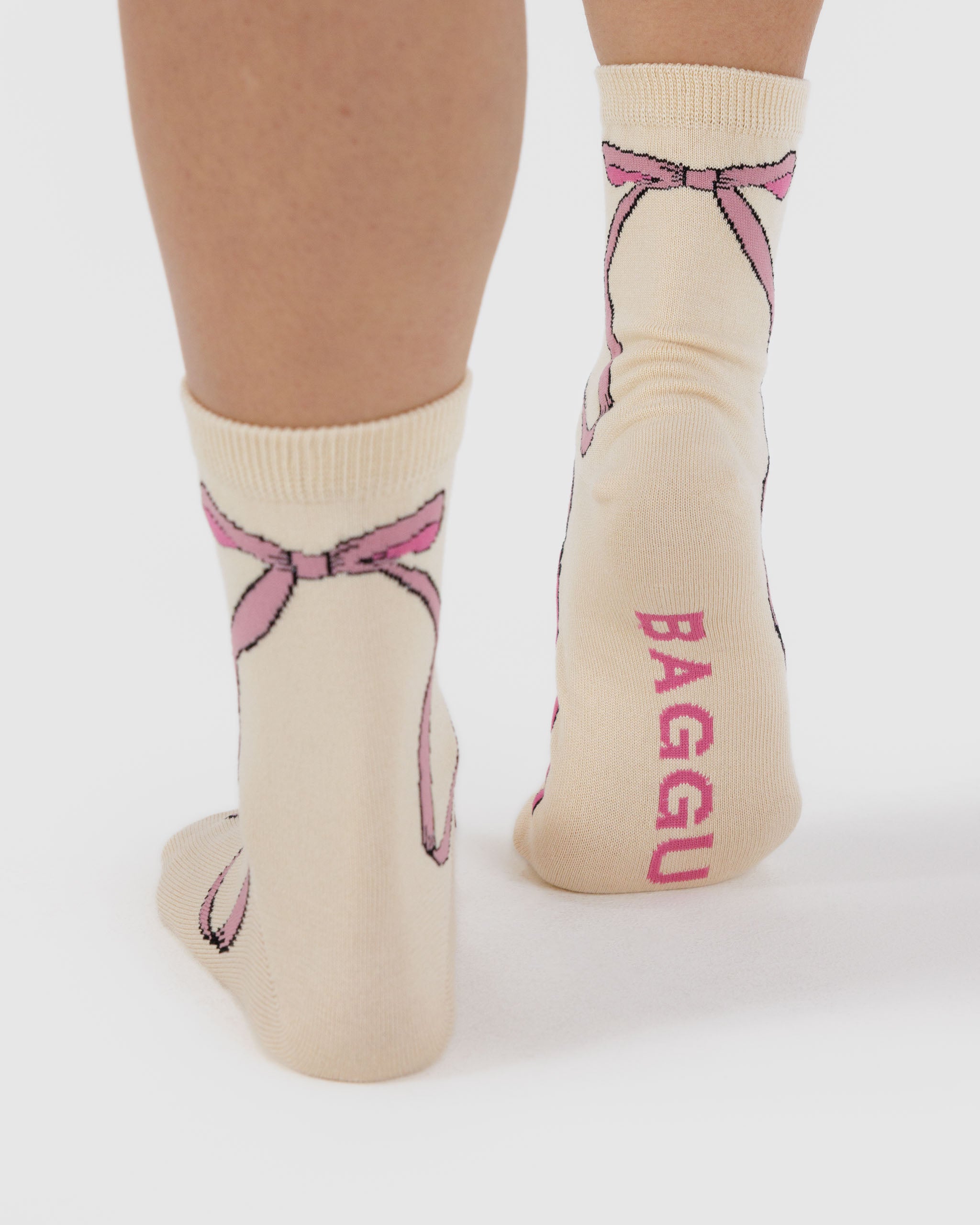 BAGGU Crew Sock - Pink Bow