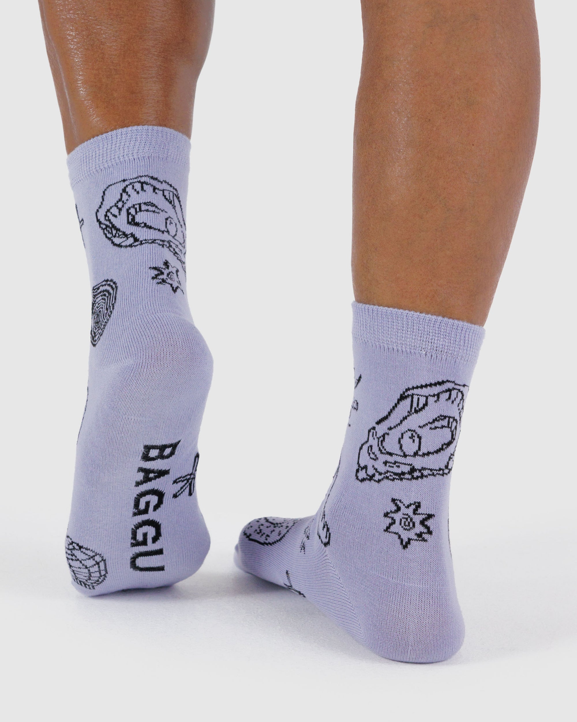 BAGGU Crew Sock - Shells Light Blue