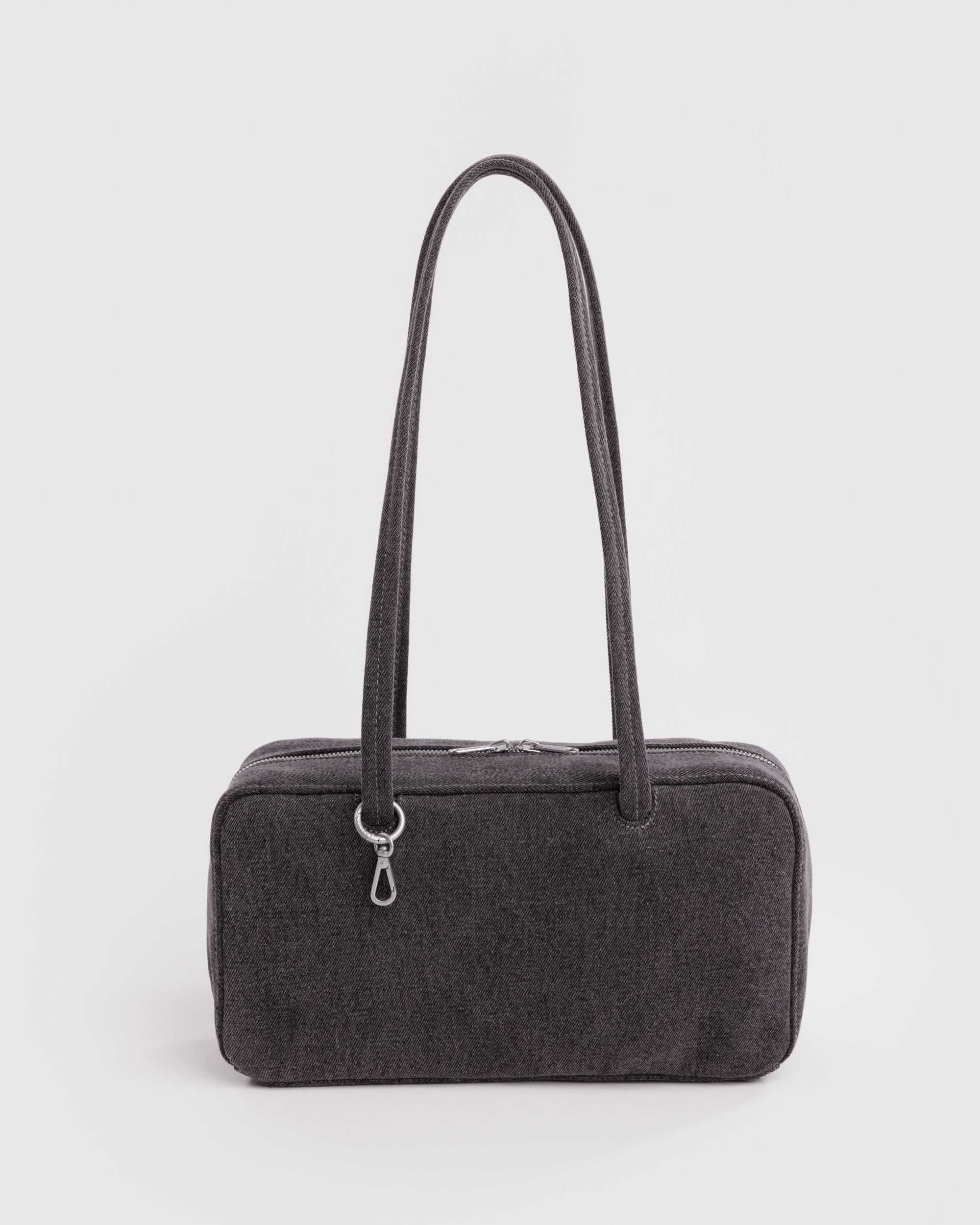 BAGGU Denim Bowler Bag - Washed Black Denim