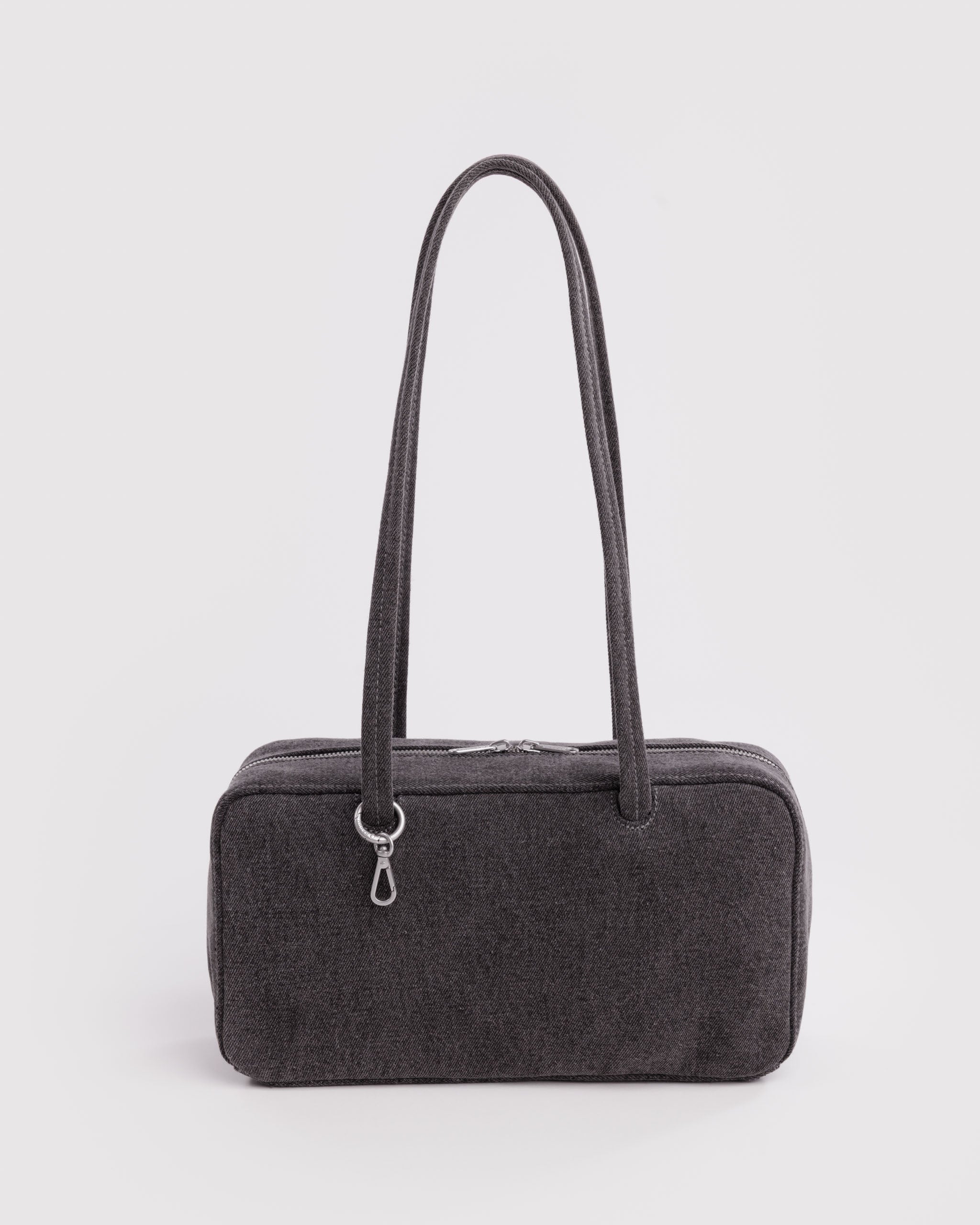 BAGGU Denim Bowler Bag - Washed Black Denim