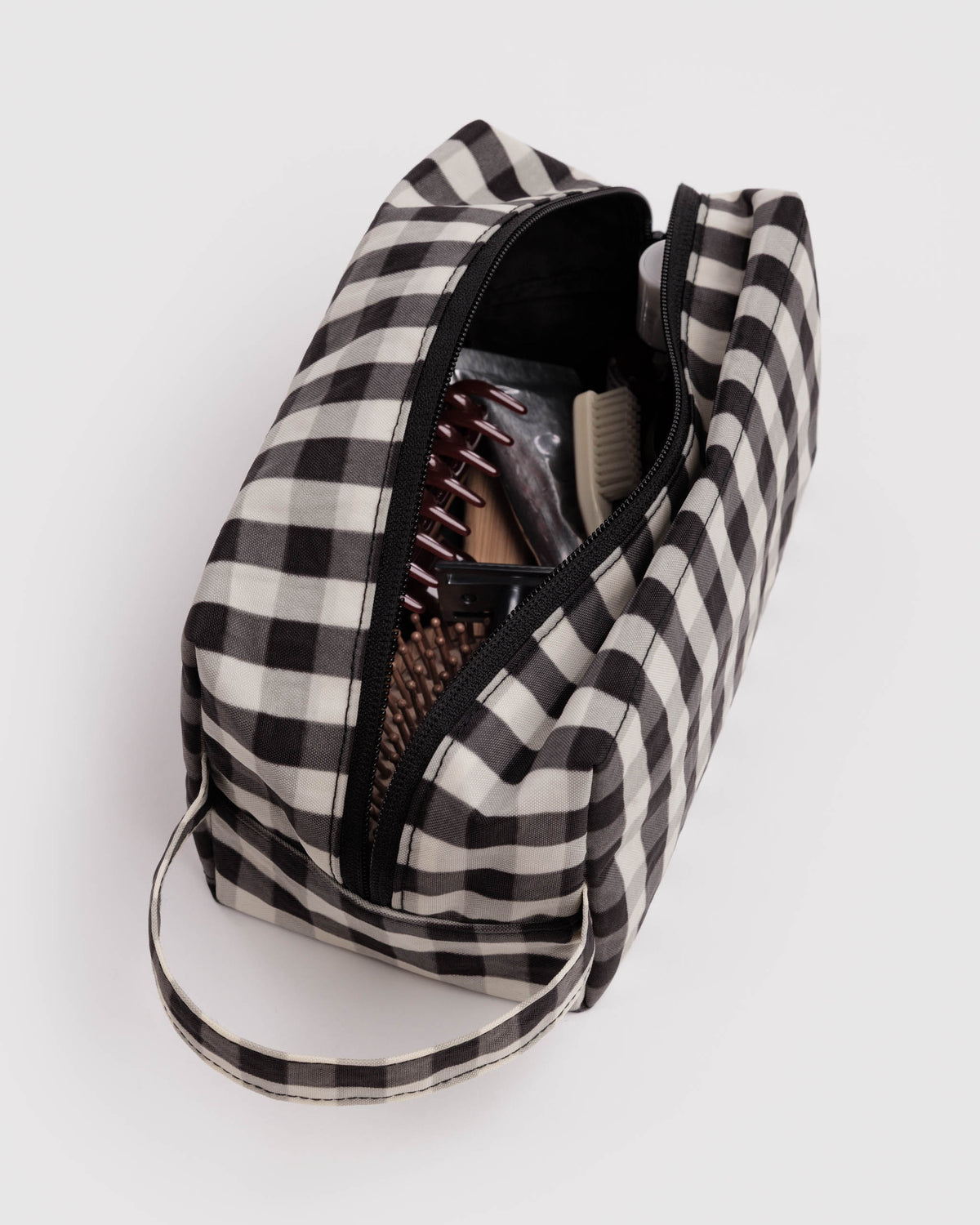 BAGGU Dopp Kit - Black and Cream Gingham