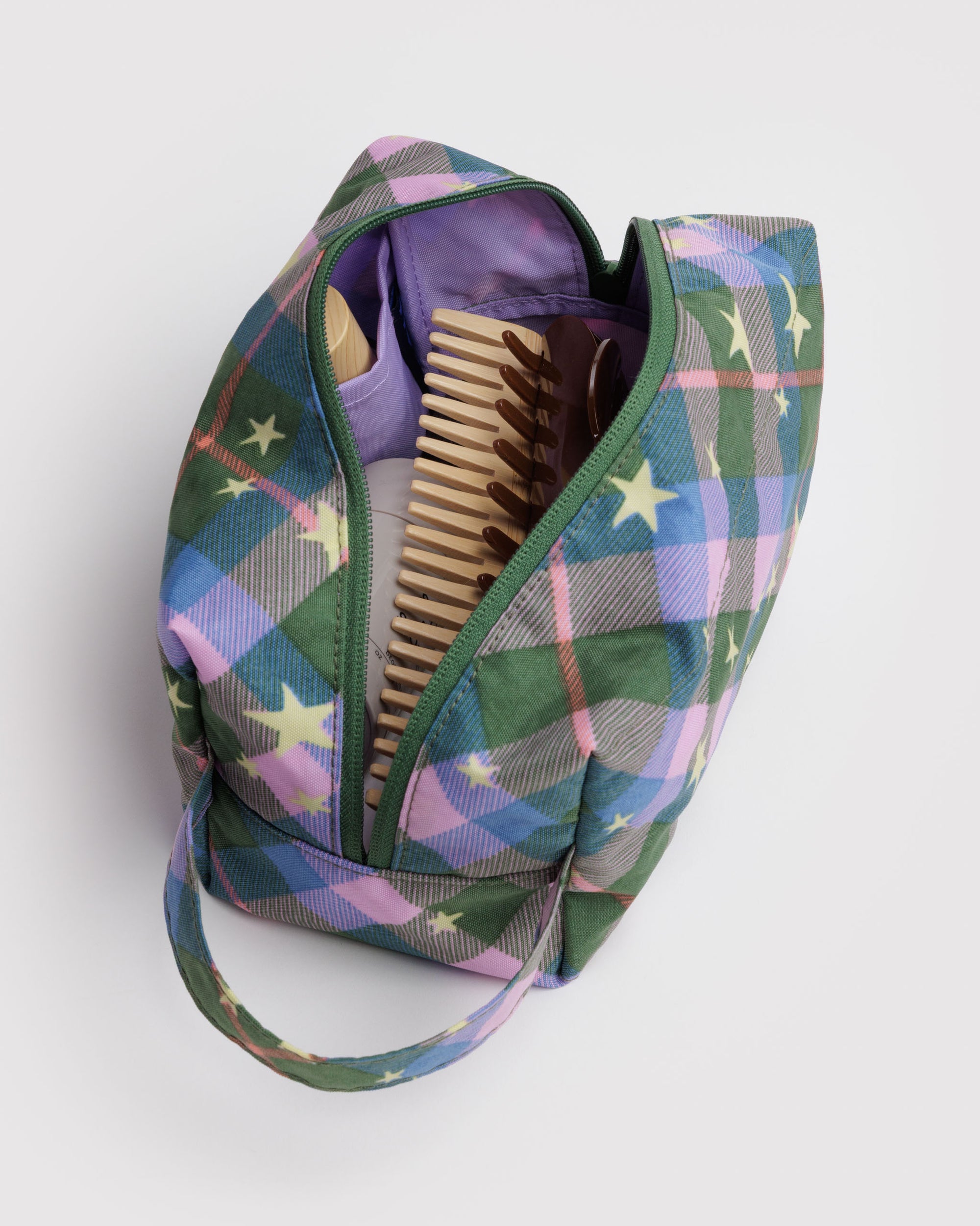 BAGGU Dopp Kit - Green Star Plaid