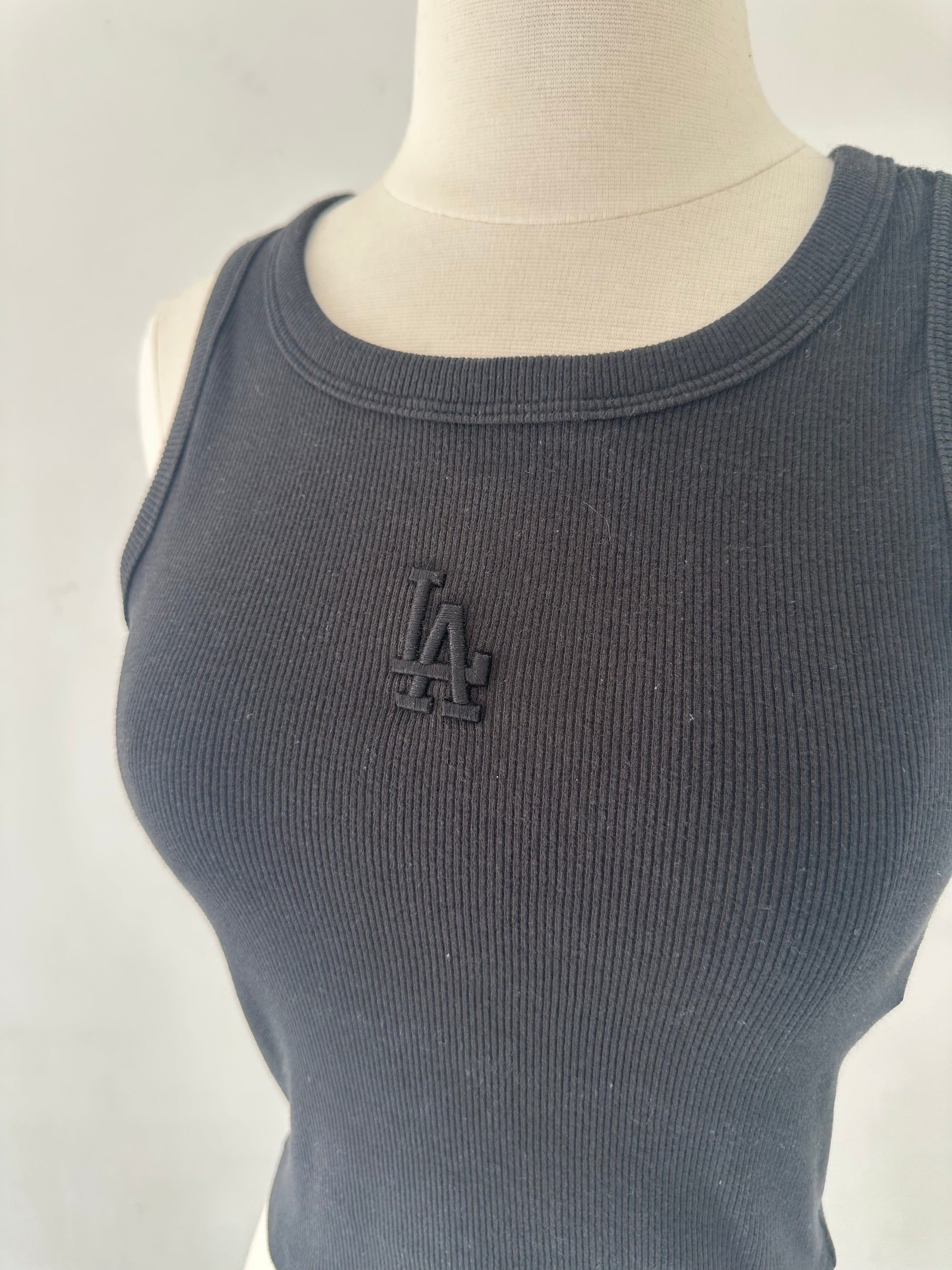 Dodgers Embroidered Baby Ribbed Tank Top Black