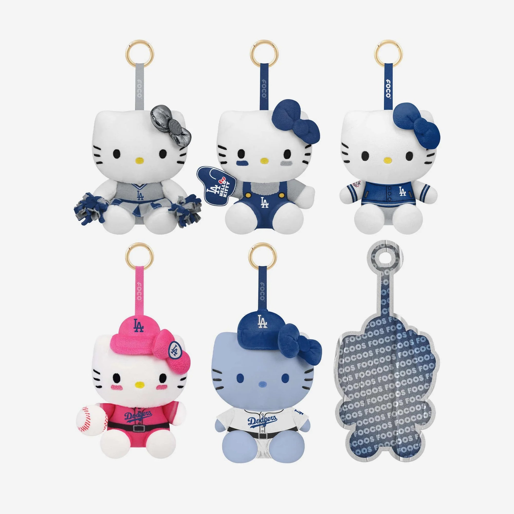 Los Angeles Dodgers Hello Kitty® Plush Bag Charm Keychain Blind Box Series 1