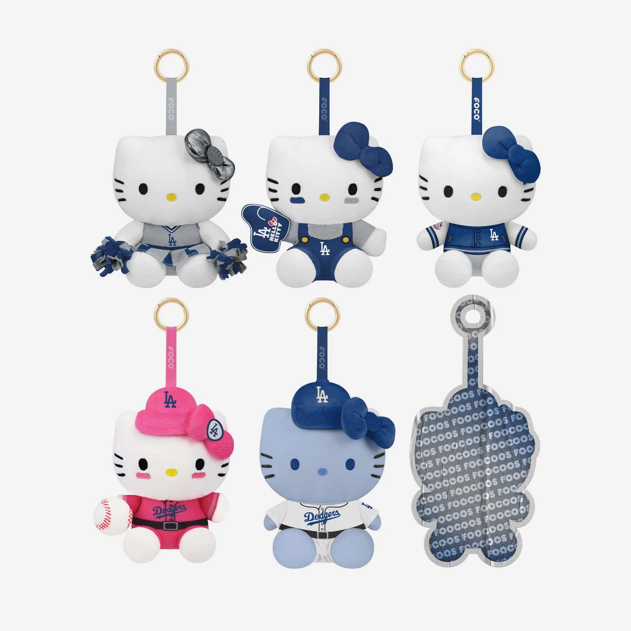 Los Angeles Dodgers Hello Kitty® Plush Bag Charm Keychain Blind Box Series 1