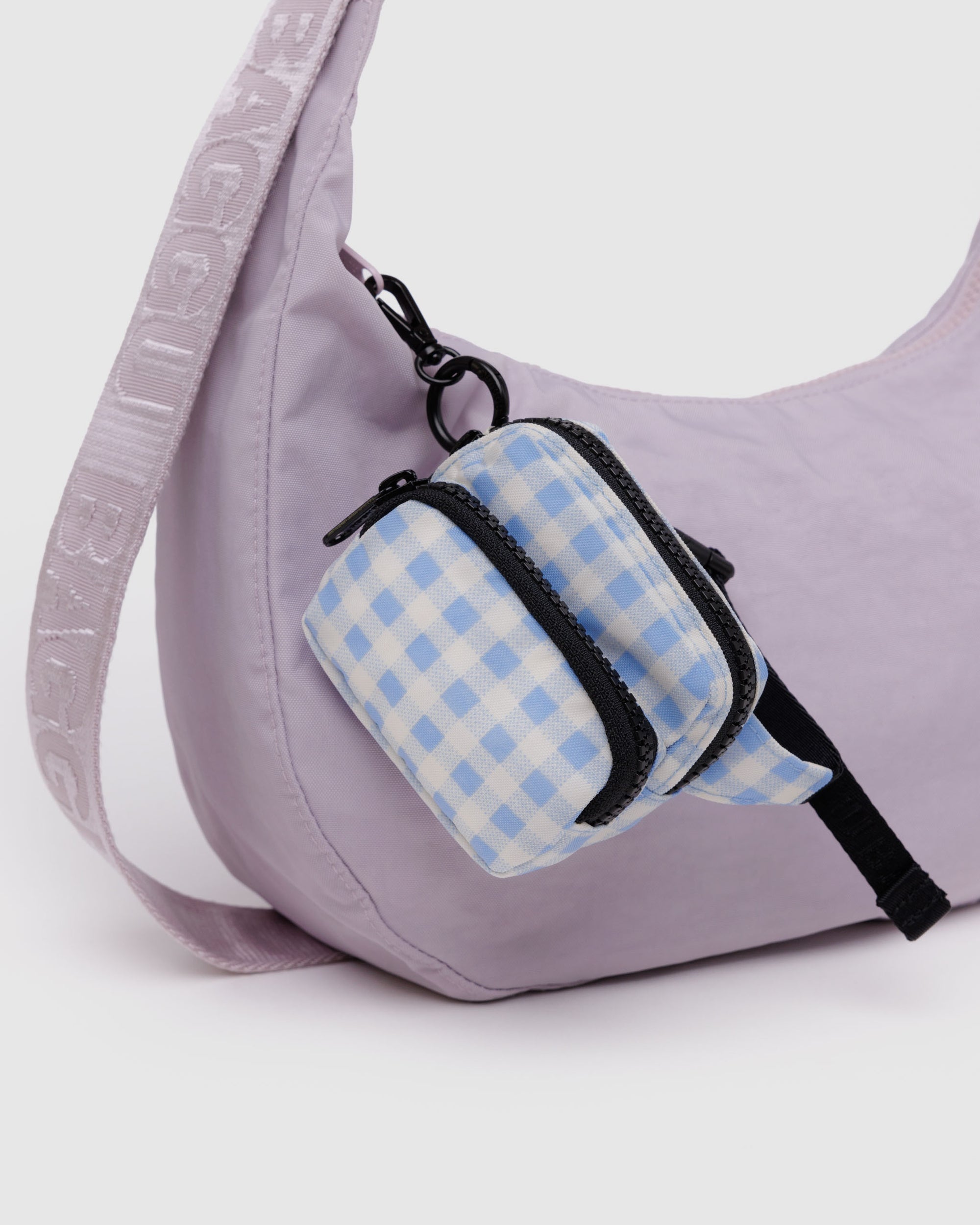 BAGGU Fanny Pack Charm - Light Blue Gingham