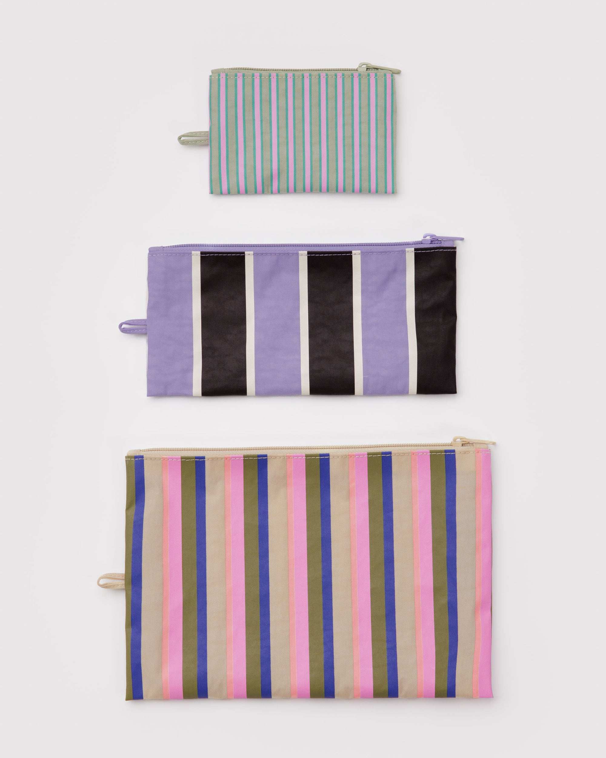 BAGGU Flat Pouch Set - Candy Shop Stripes