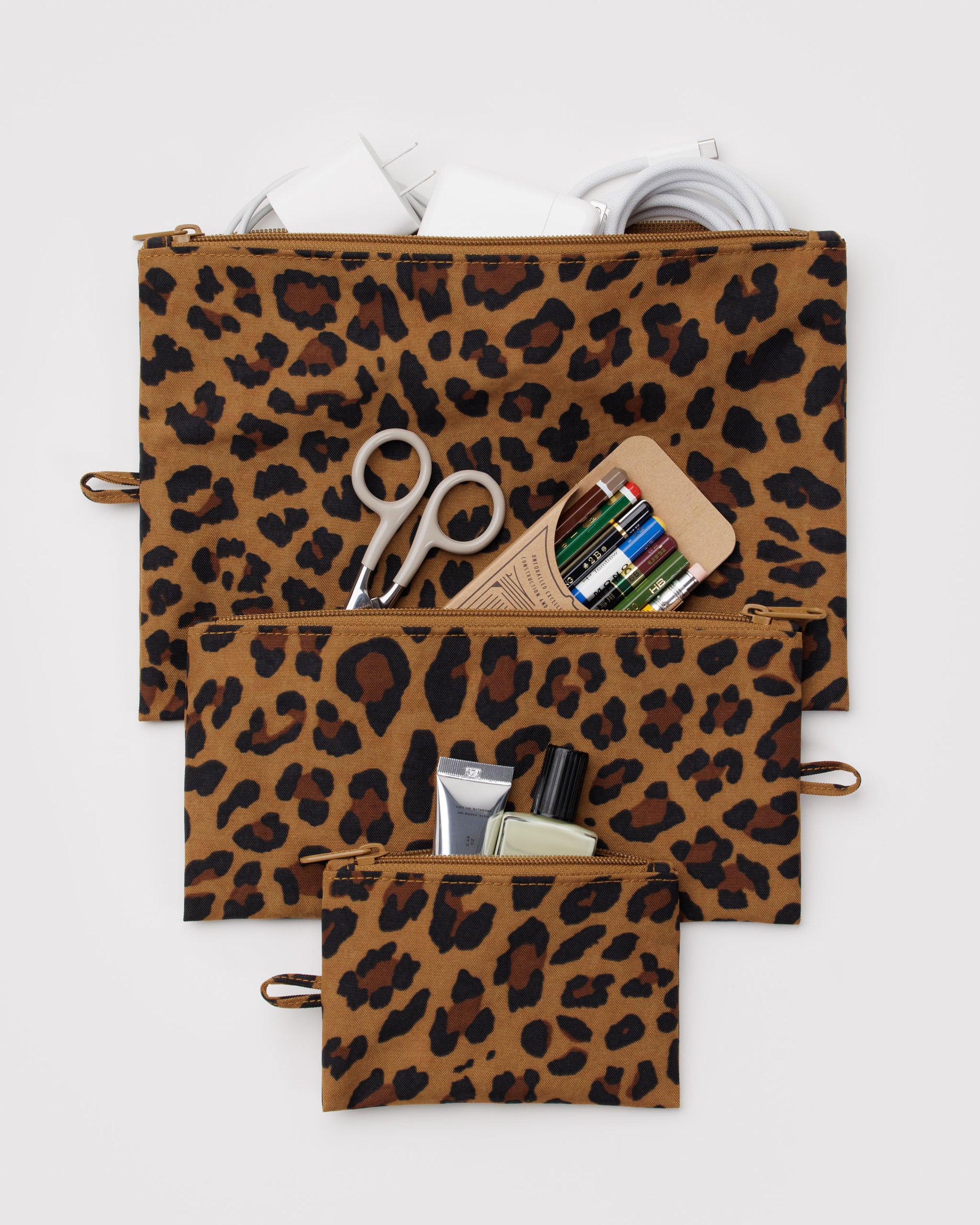 BAGGU Flat Pouch Set - Leopard