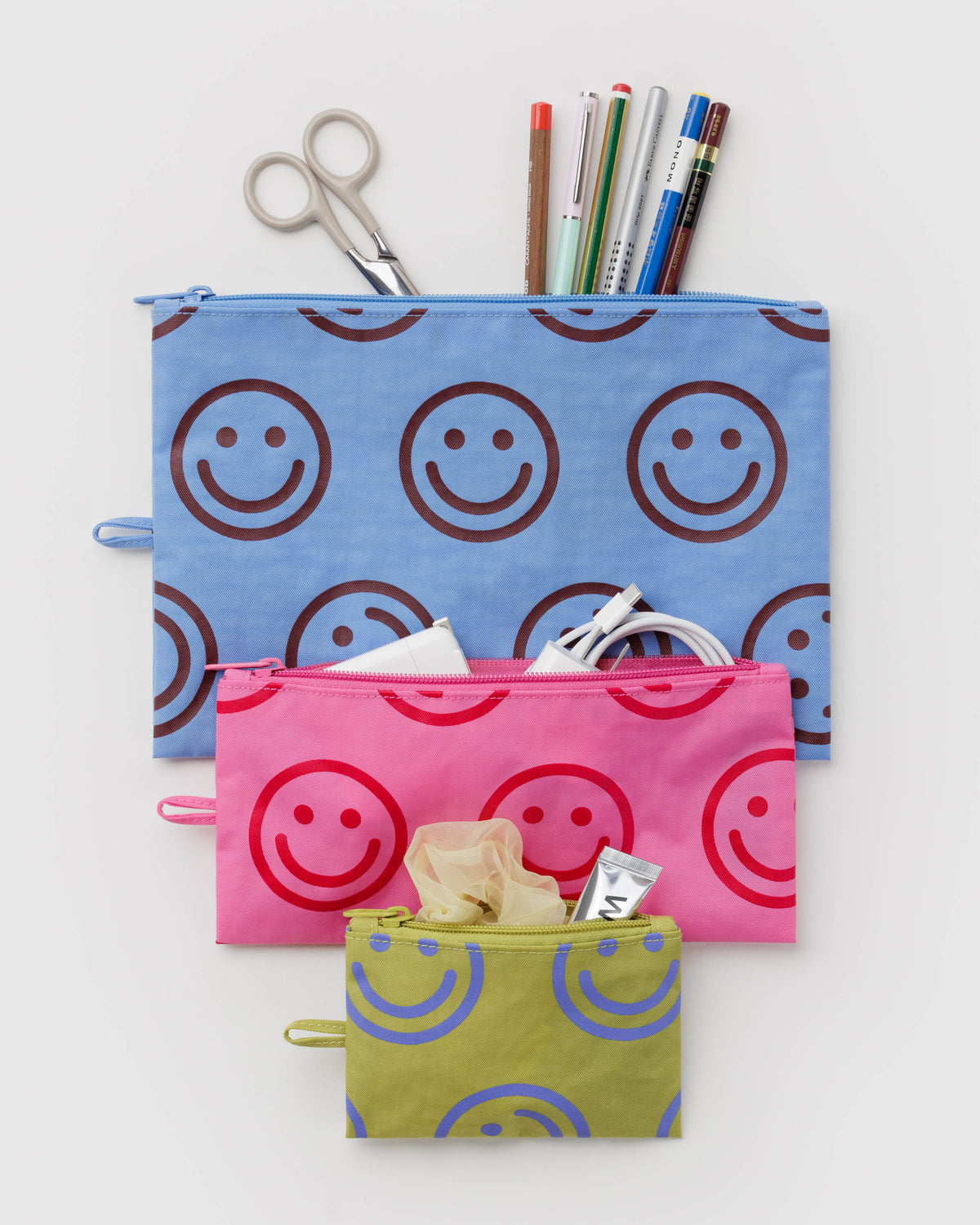 BAGGU Flat Pouch Set - Pop Happy Mix