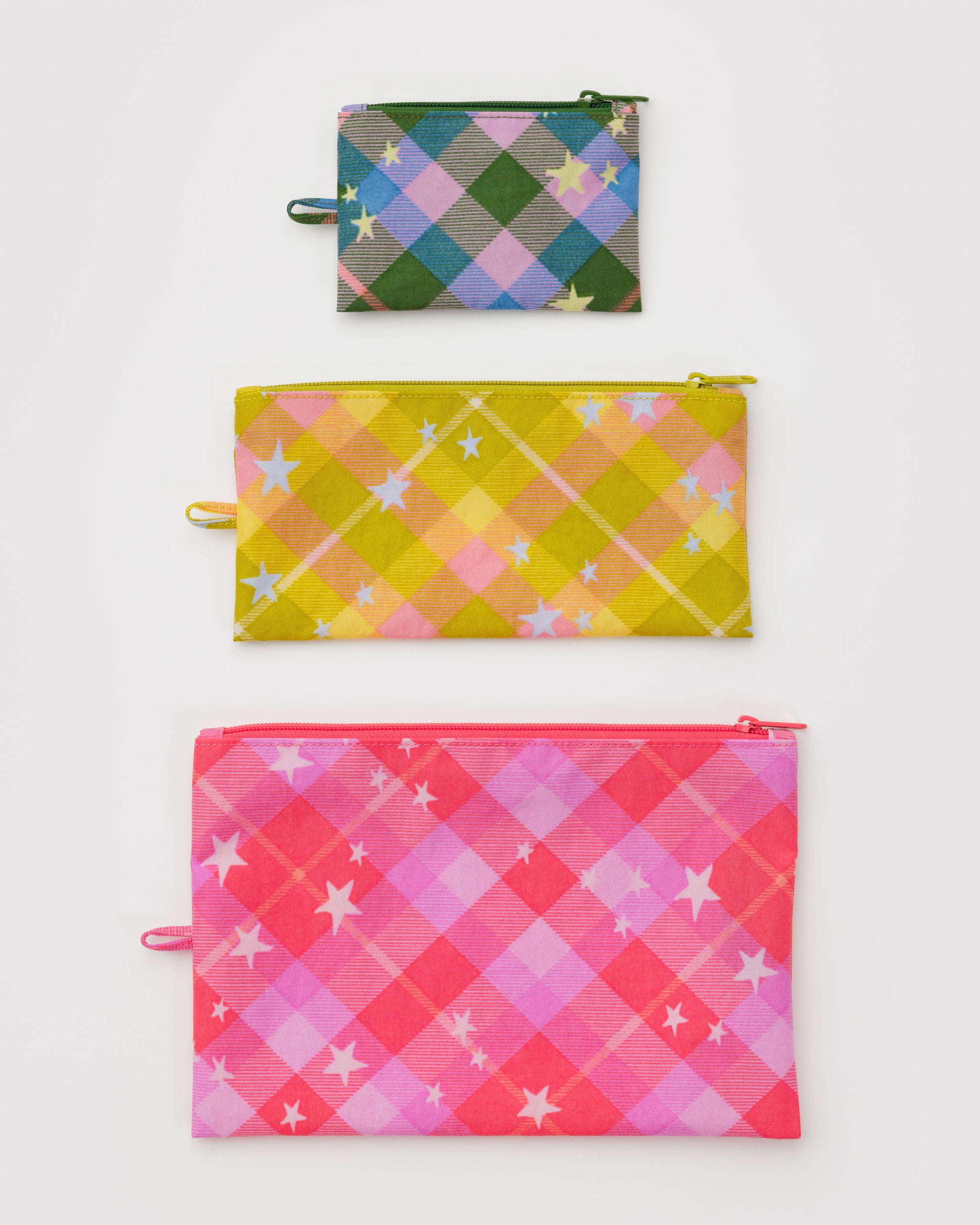 BAGGU Flat Pouch Set - Star Plaid
