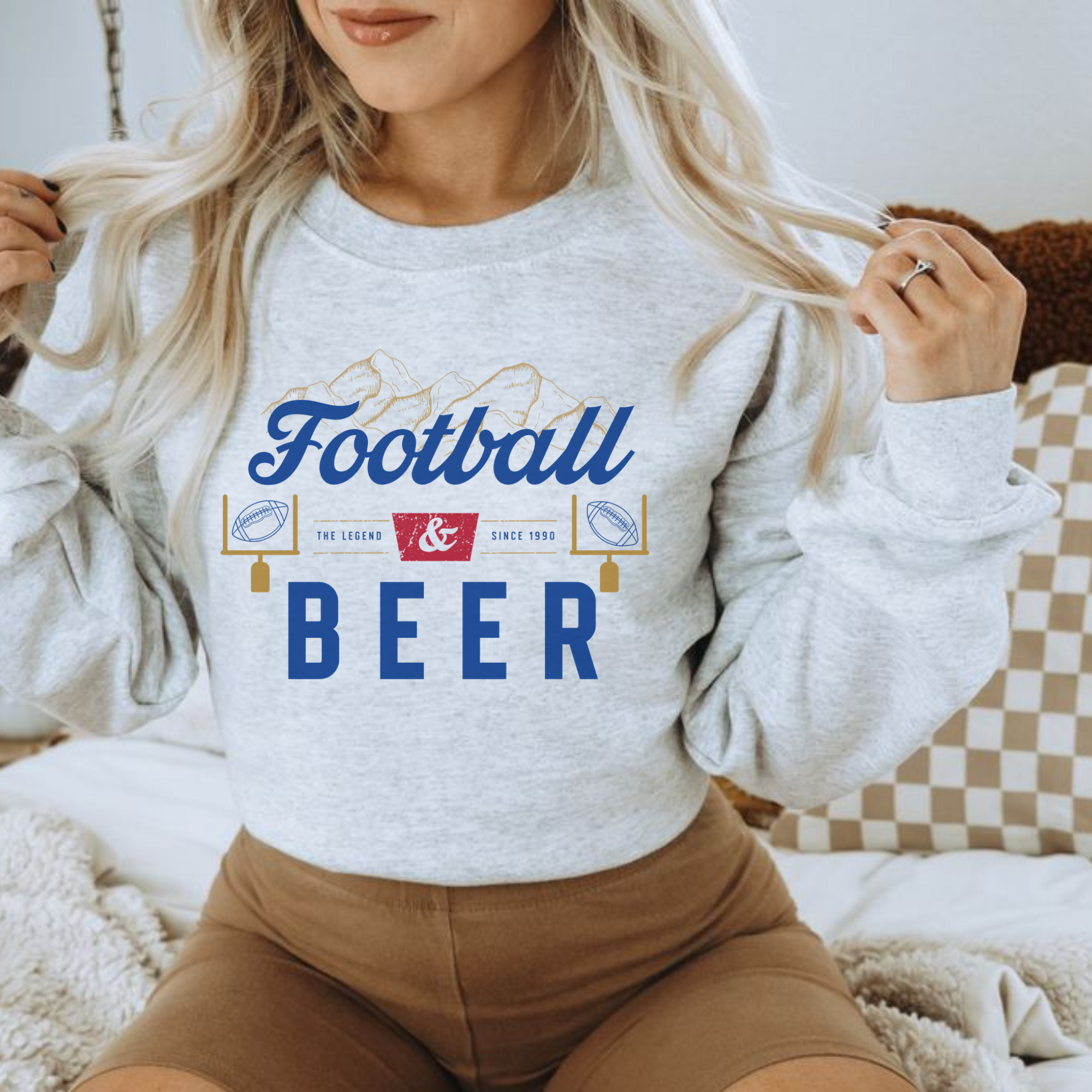 Football + Beer Crewneck Sweatshirt