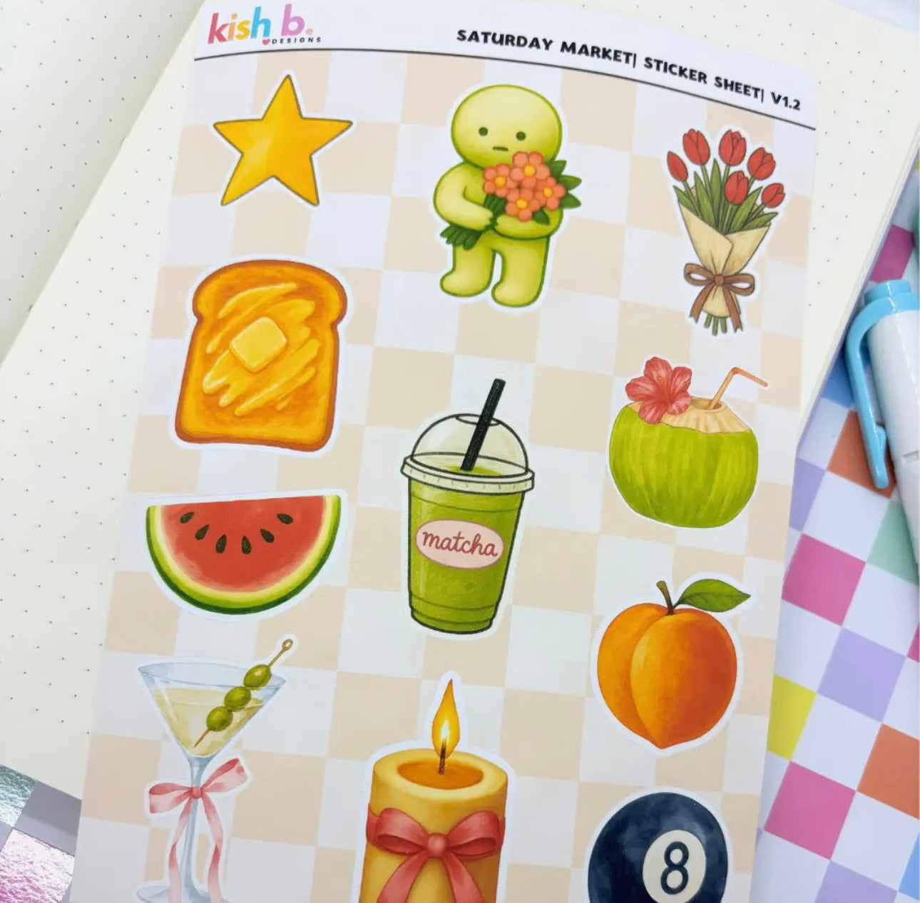 Kish B Saturday Market Sticker Sheet