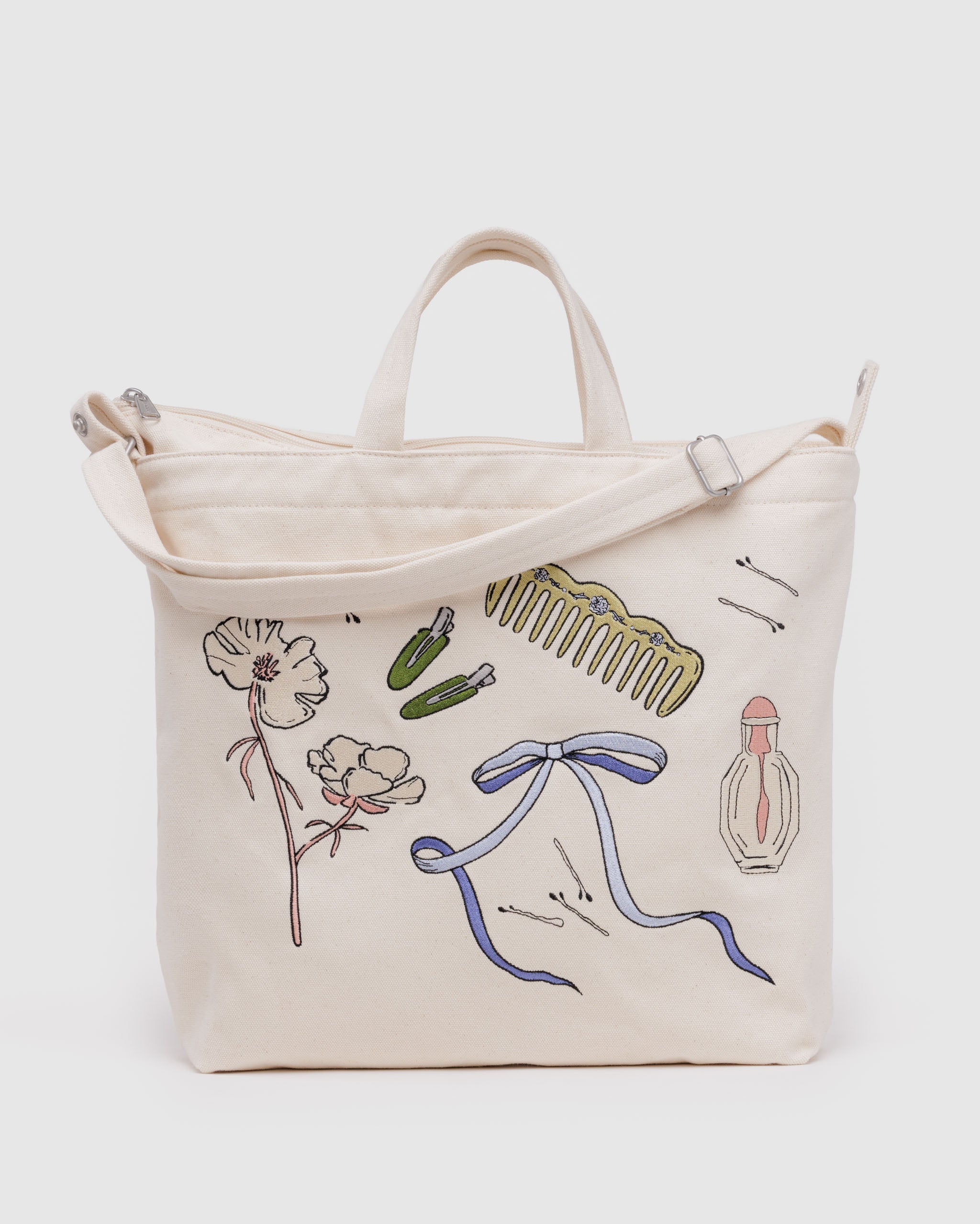 BAGGU Horizontal Zip Duck Bag - Embroidered Get Ready With Me