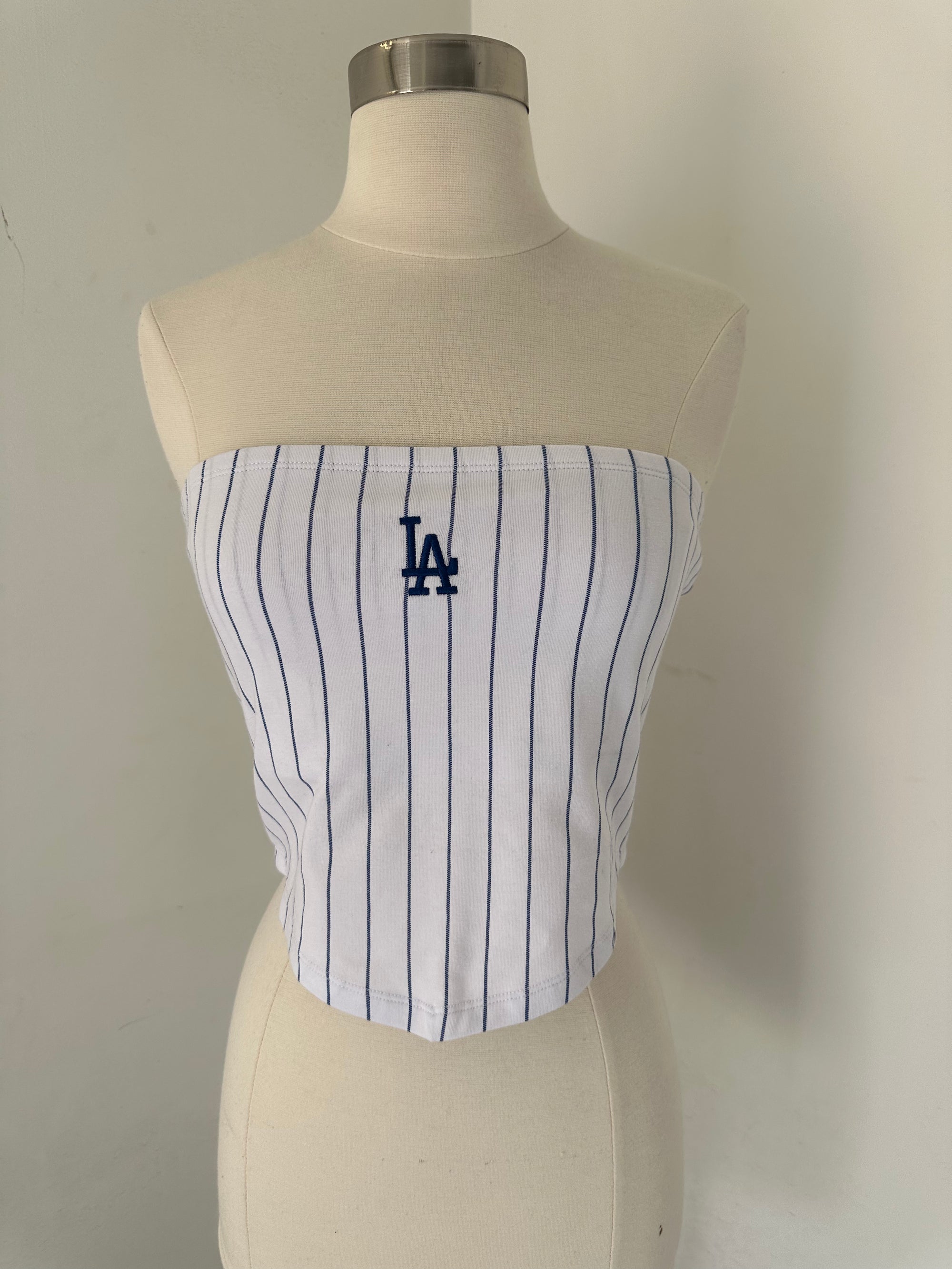 Dodgers Embroidered Stripe Bandana Tube Top