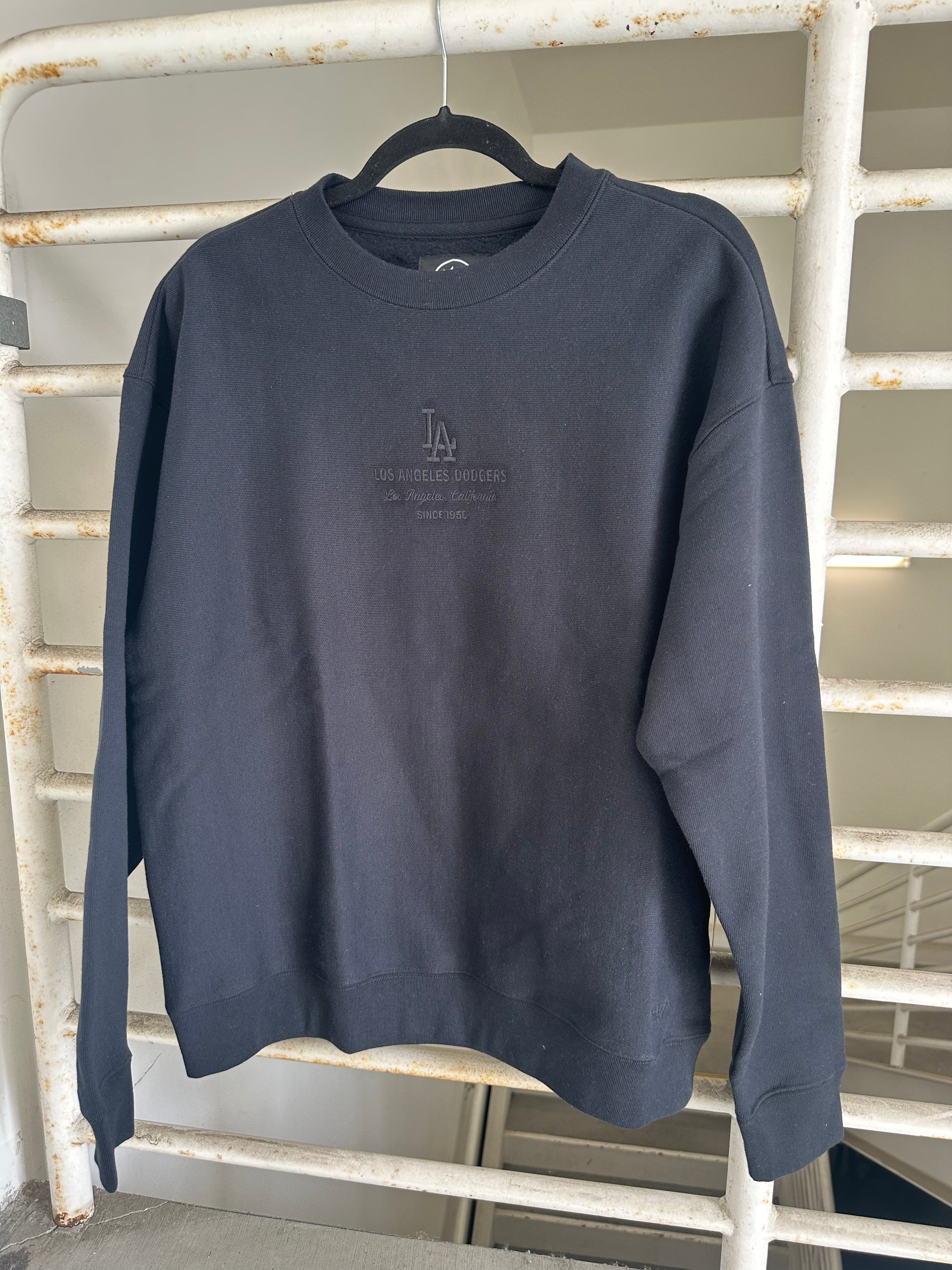 Dodgers Embroidered Heavyweight Sweatshirt Black