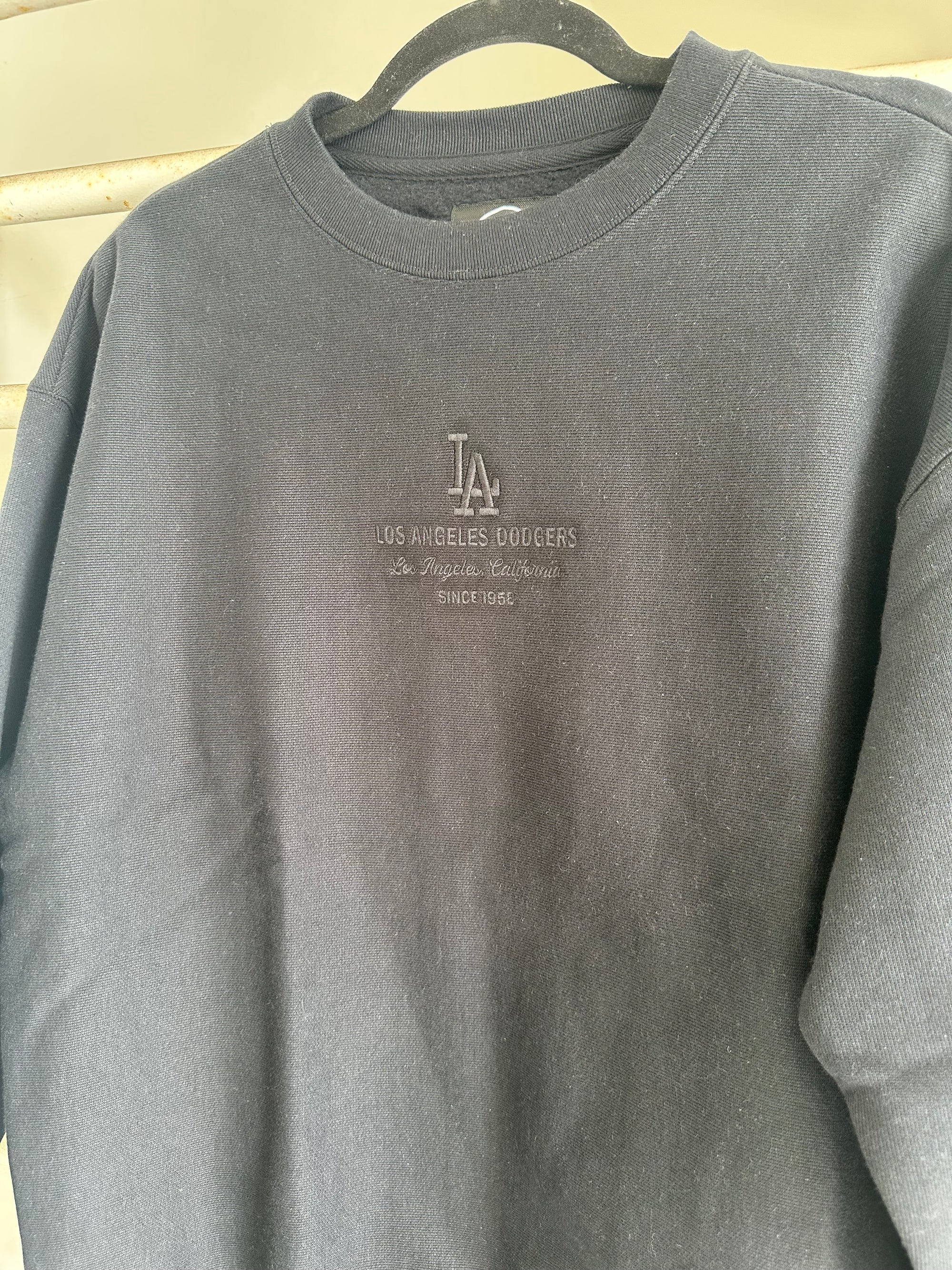 Dodgers Embroidered Heavyweight Sweatshirt Black