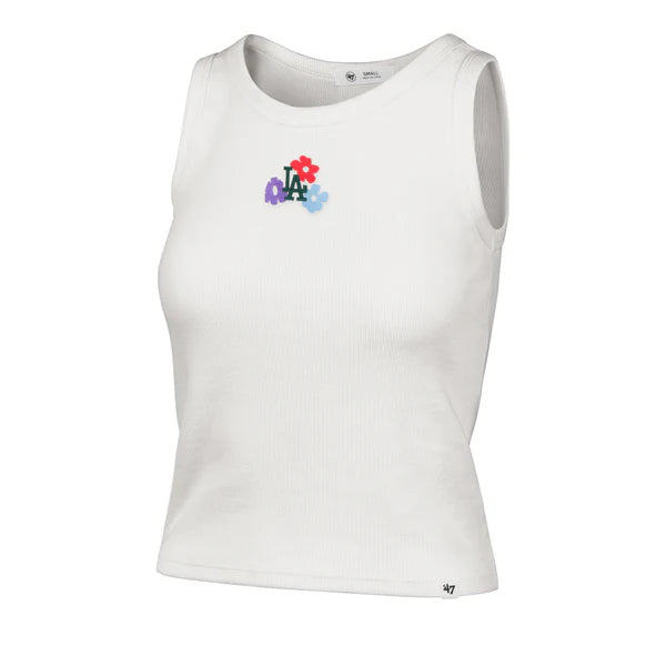Dodgers Flower Girl Ribbed Tank