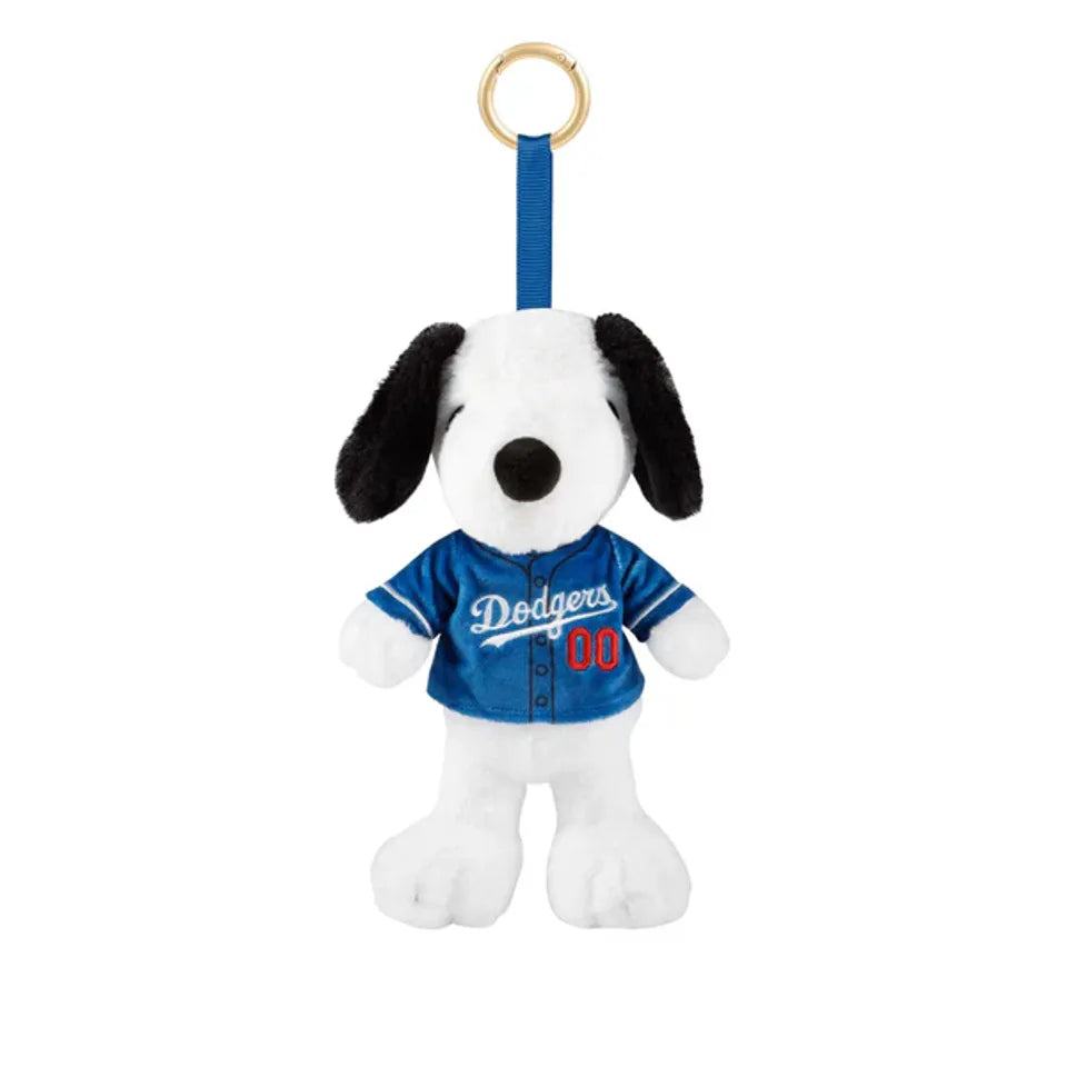 LA Dodgers Snoopy Plush Bag Charm Keychain