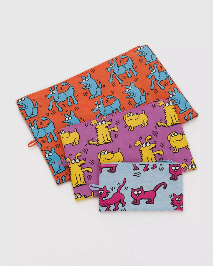 BAGGU Go Pouch Set Keith Haring Pets