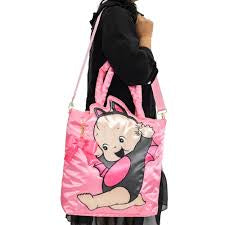 Kewpie Bat Pink Puffy Tote Bag w/ Ribbon Charm