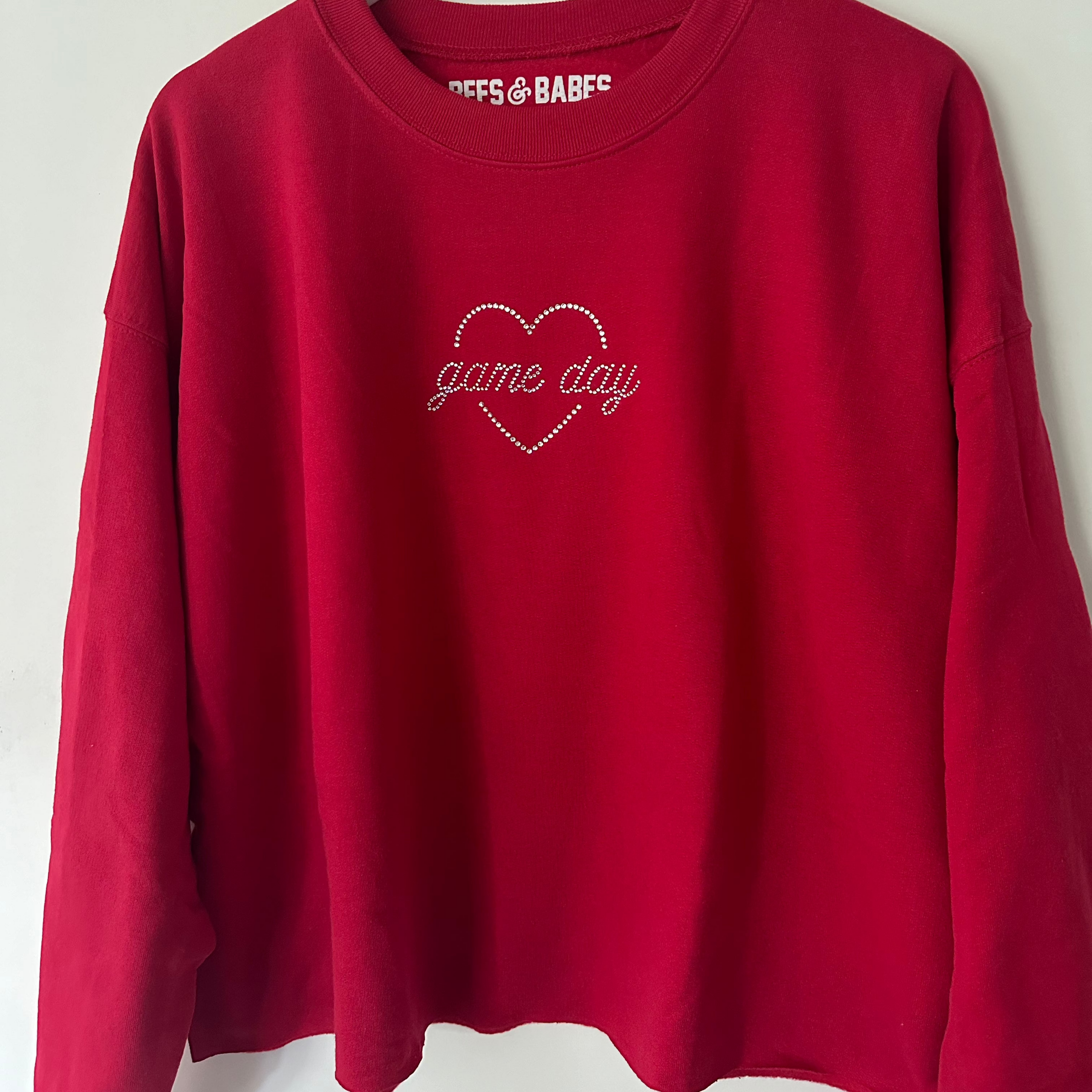 Game Day Sparkle Cropped Sweatshirt