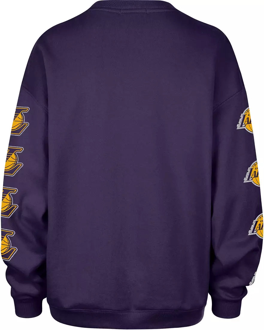 '47 Women's Los Angeles Lakers Purple Go Big Oversized Crewneck Sweatshirt