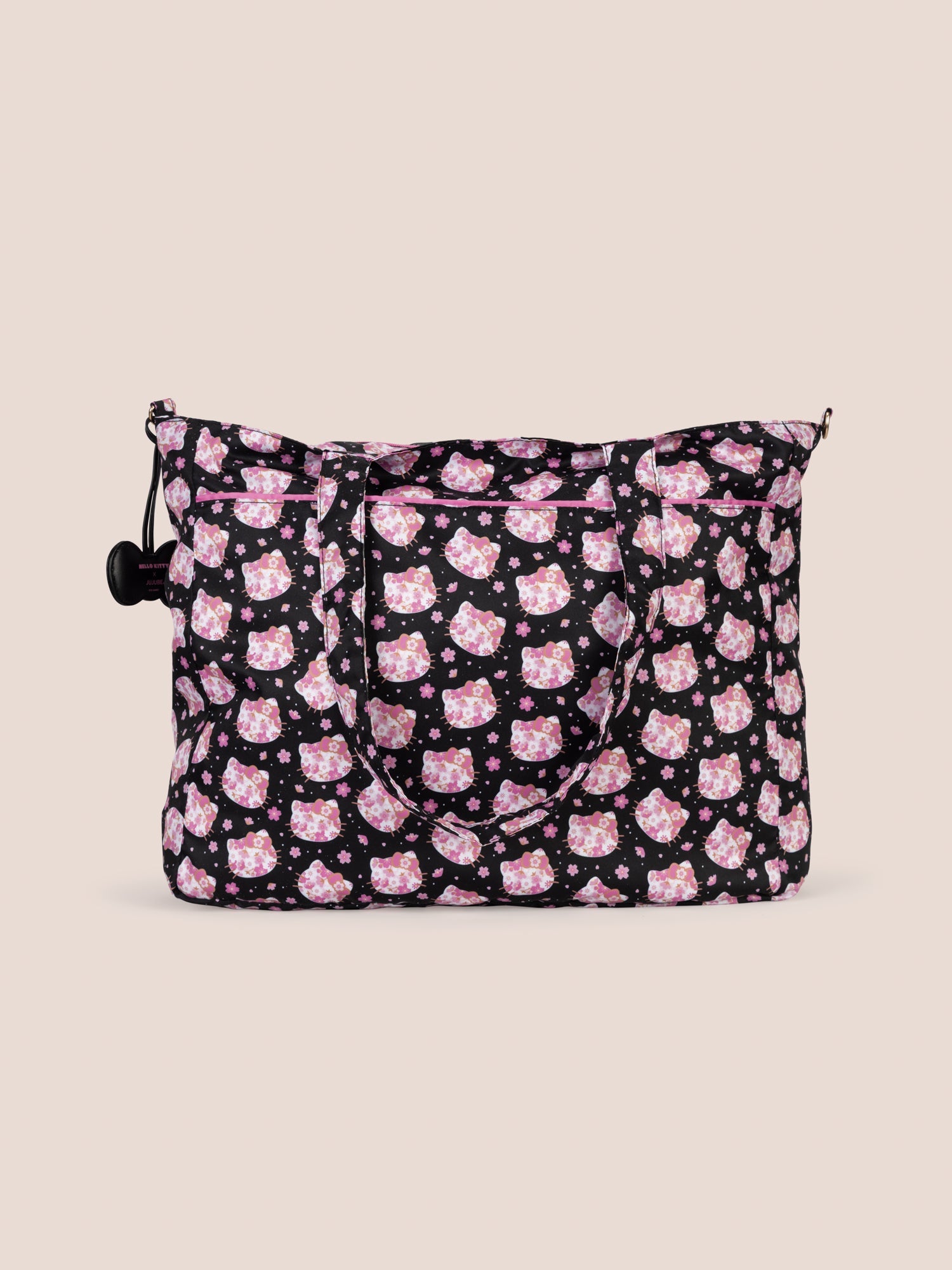 Hello Kitty® × JuJuBe Cherry Blossoms Super Be Large Diaper Bag Duffel — Black and Pink